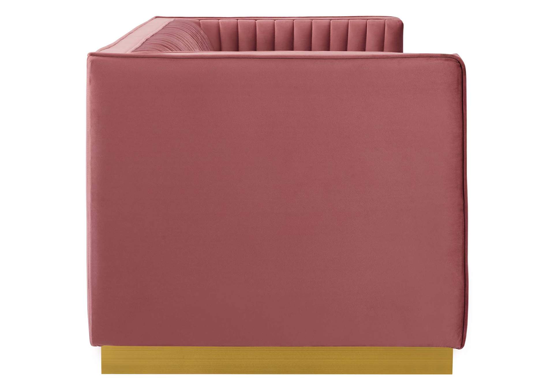 Dusty Rose Sanguine Vertical Channel Tufted Performance Velvet Sofa,Modway