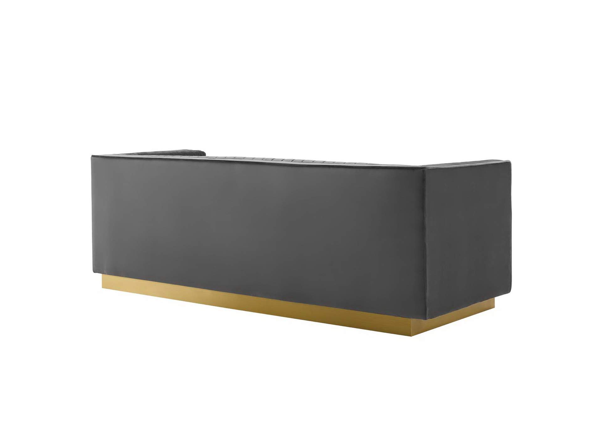 Gray Sanguine Vertical Channel Tufted Performance Velvet Sofa,Modway