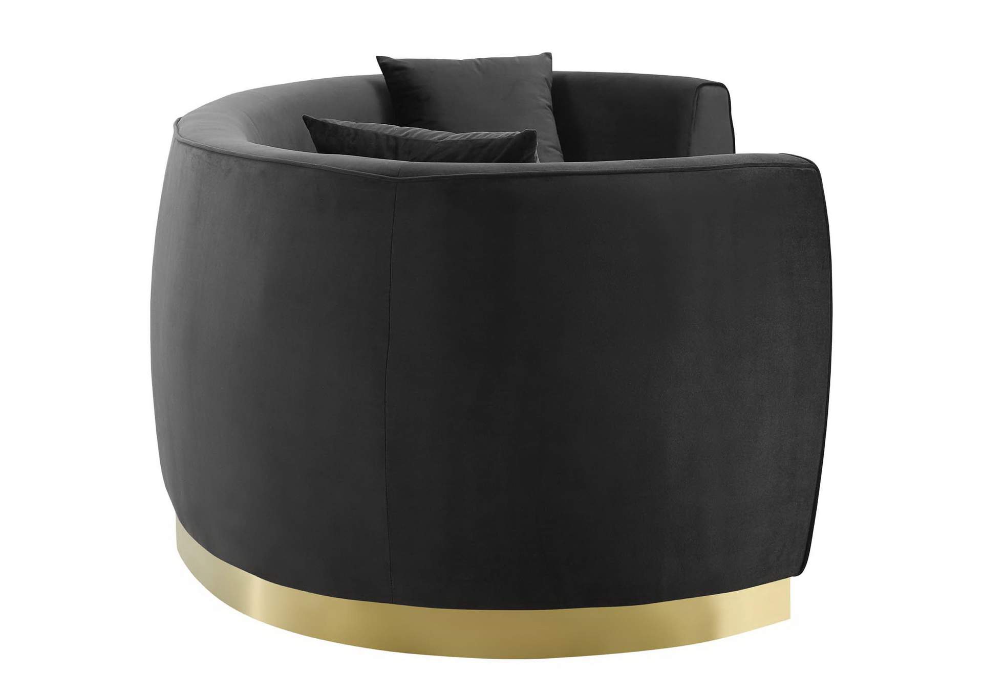 Black Resolute Curved Performance Velvet Sofa,Modway