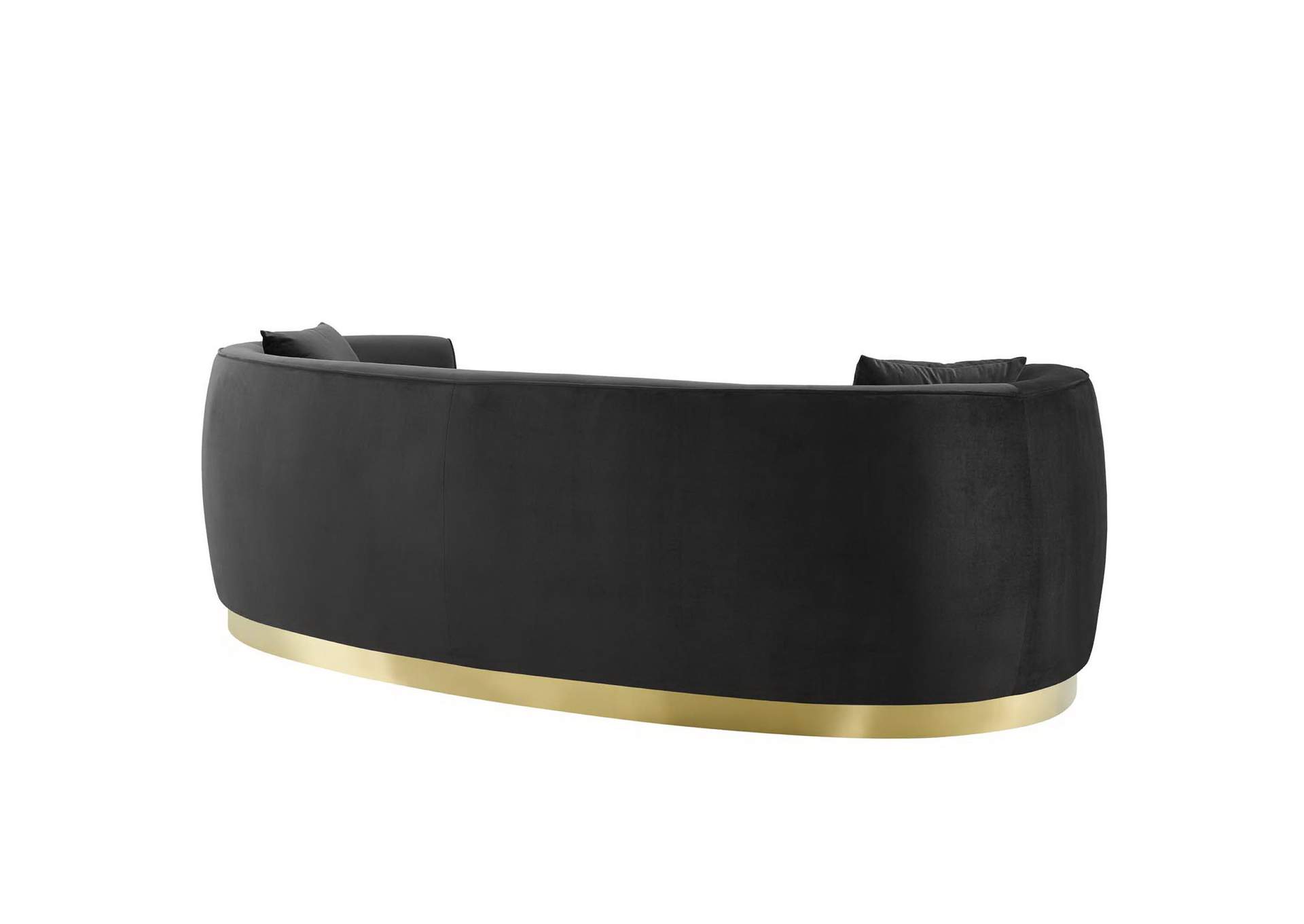 Black Resolute Curved Performance Velvet Sofa,Modway