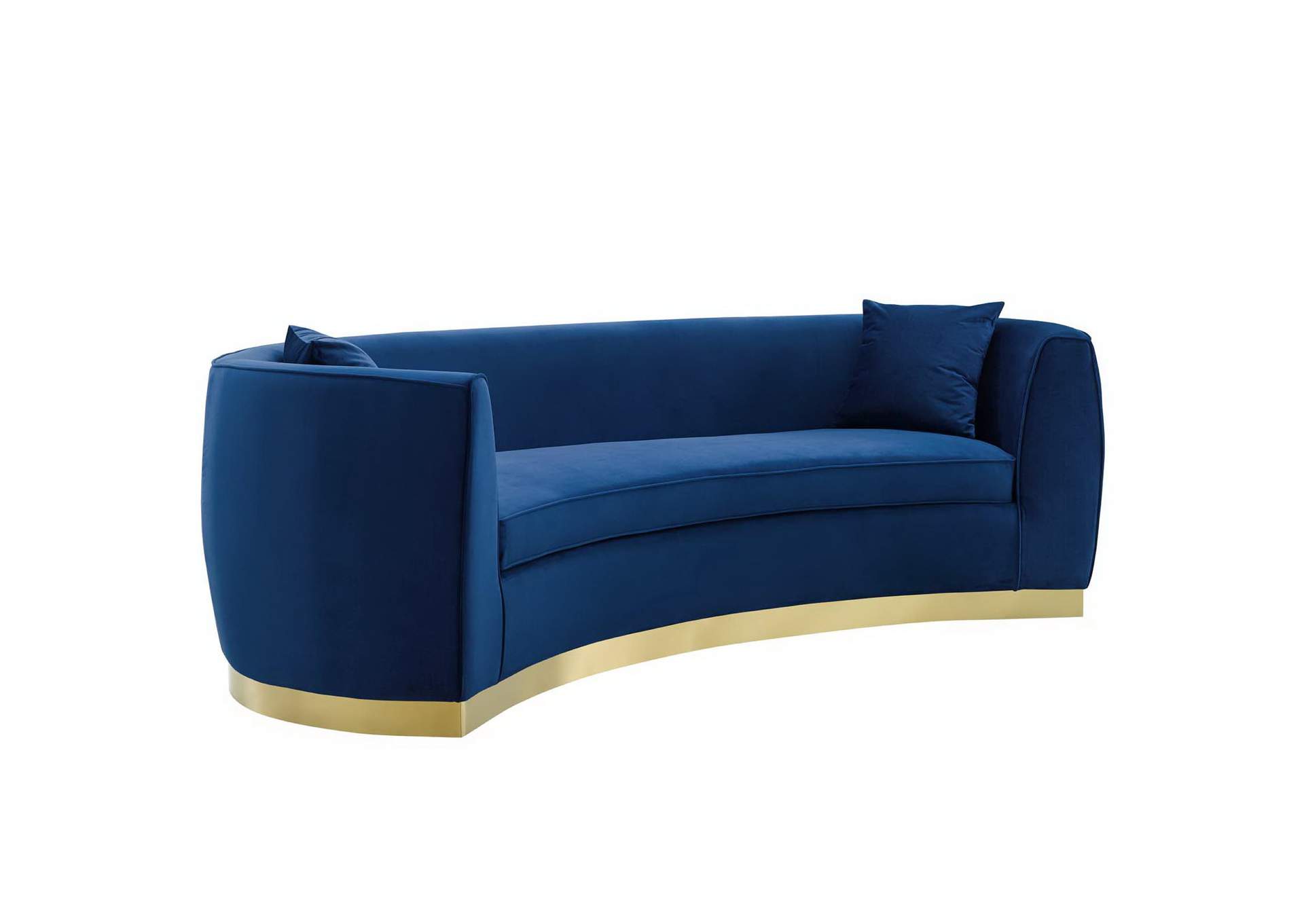 Navy Resolute Curved Performance Velvet Sofa,Modway
