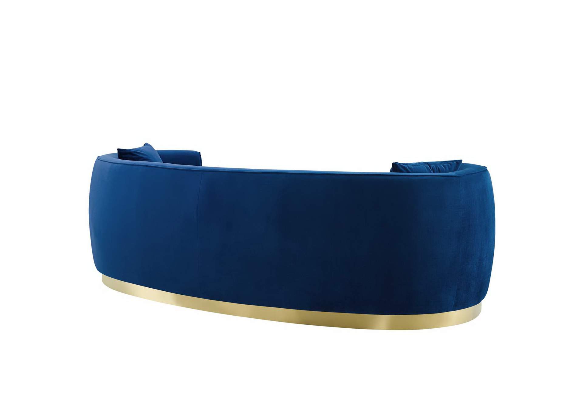 Navy Resolute Curved Performance Velvet Sofa,Modway