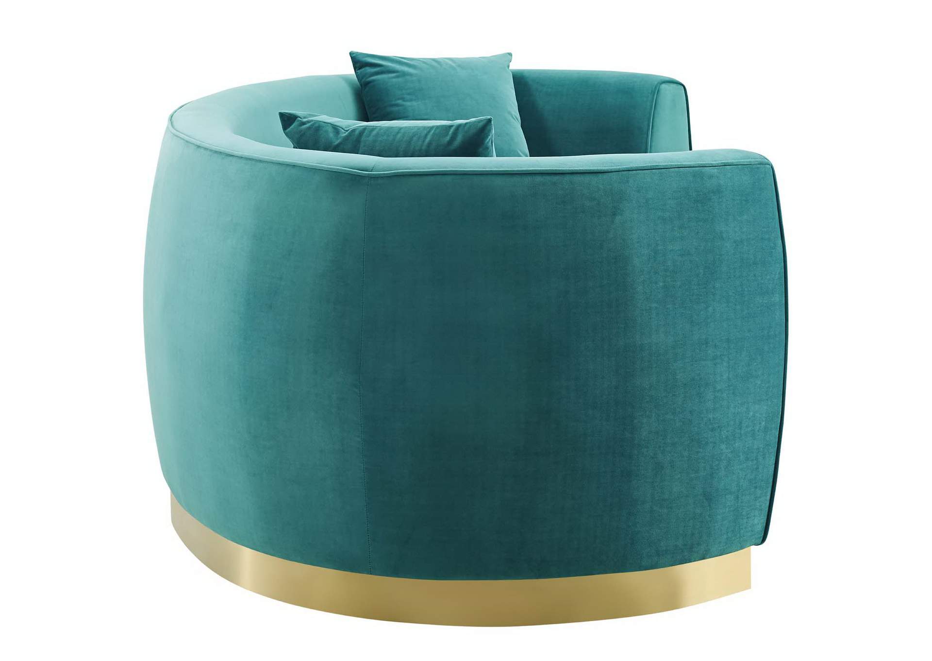 Teal Resolute Curved Performance Velvet Sofa,Modway