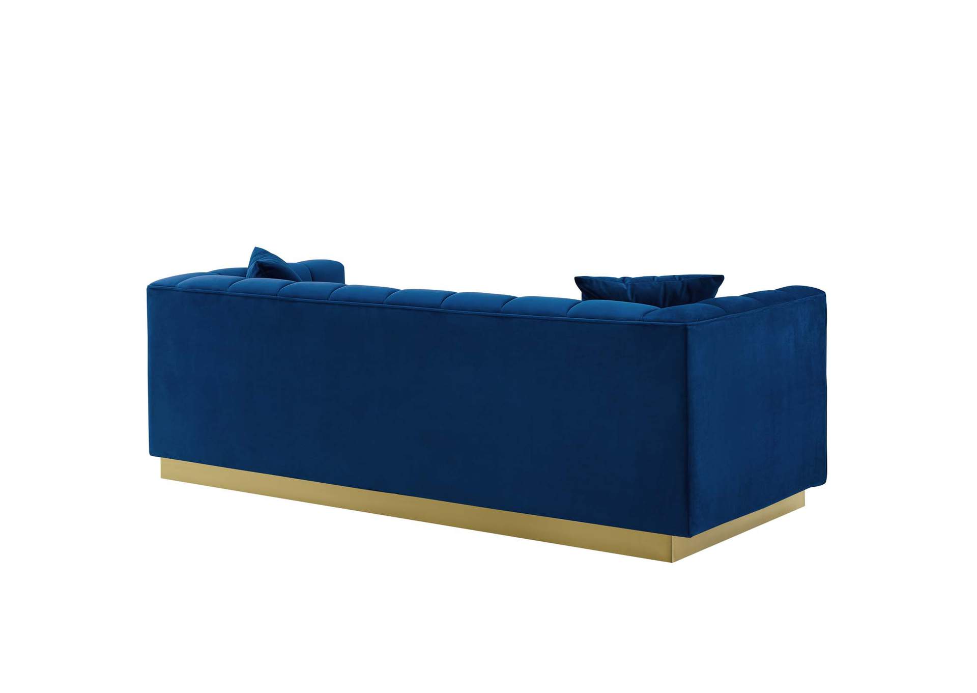 Navy Vivacious Biscuit Tufted Performance Velvet Sofa,Modway