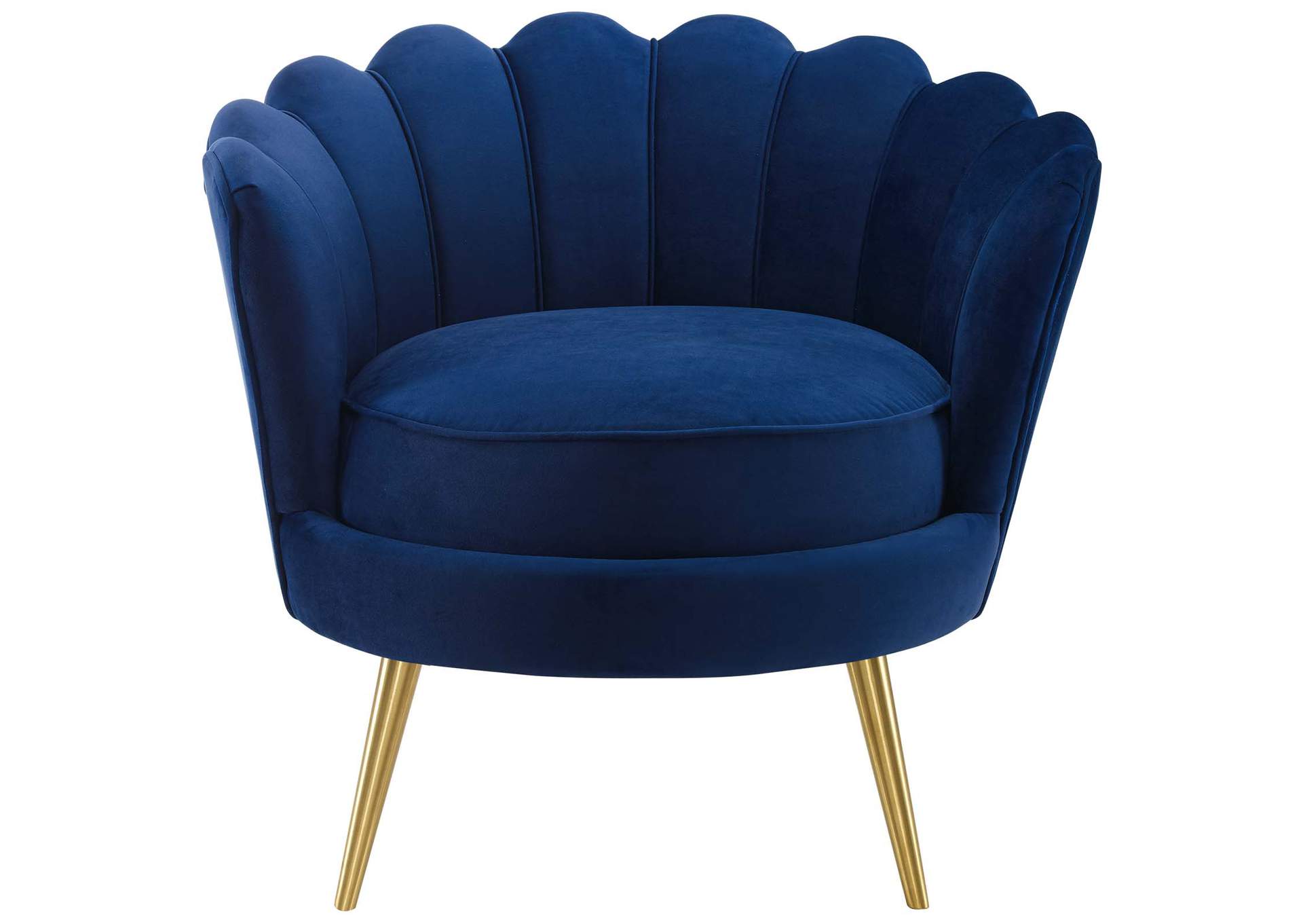 Navy Admire Scalloped Edge Performance Velvet Accent Arm Chair,Modway