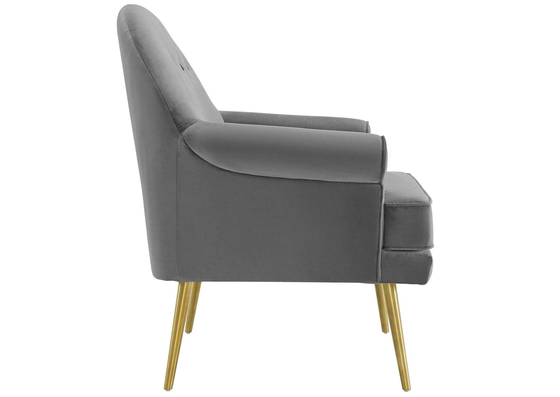 Gray Revive Tufted Button Accent Performance Velvet Arm Chair,Modway