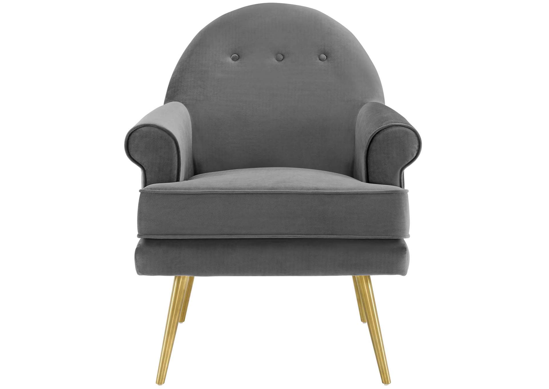 Gray Revive Tufted Button Accent Performance Velvet Arm Chair,Modway