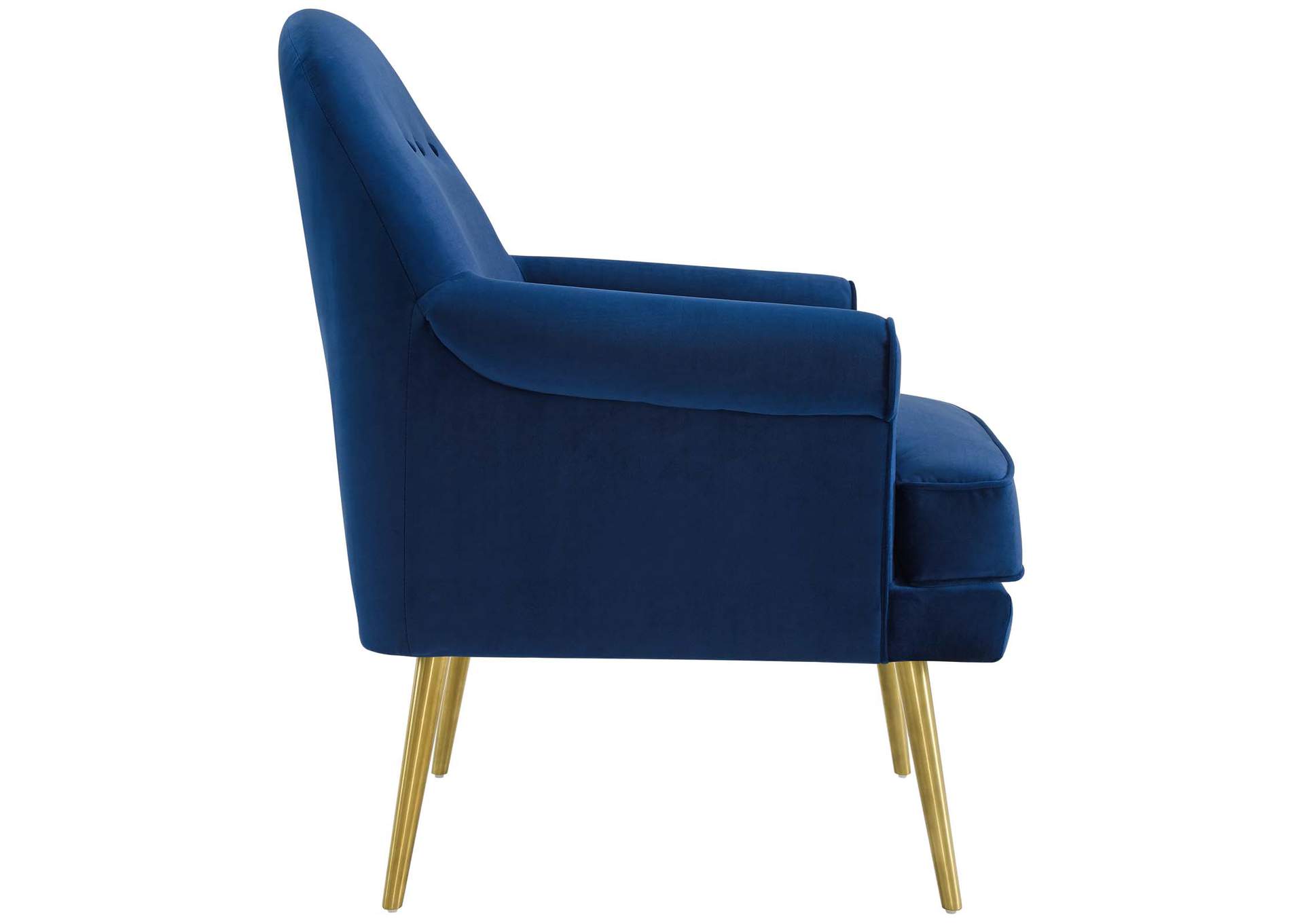 Navy Revive Tufted Button Accent Performance Velvet Arm Chair,Modway