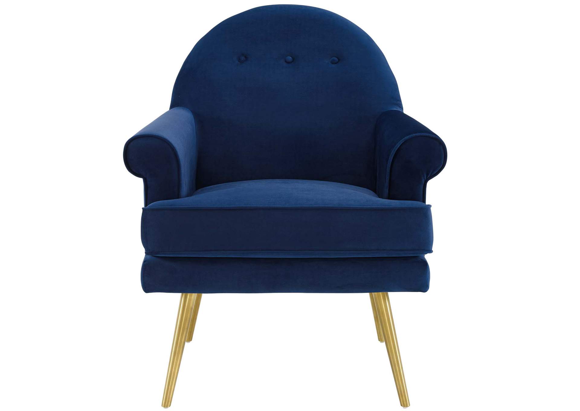 Navy Revive Tufted Button Accent Performance Velvet Arm Chair,Modway