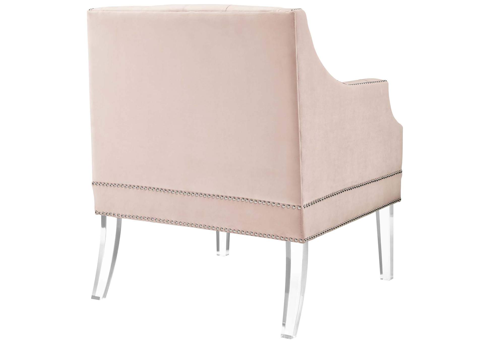 Pink Proverbial Tufted Button Accent Performance Velvet Arm Chair,Modway