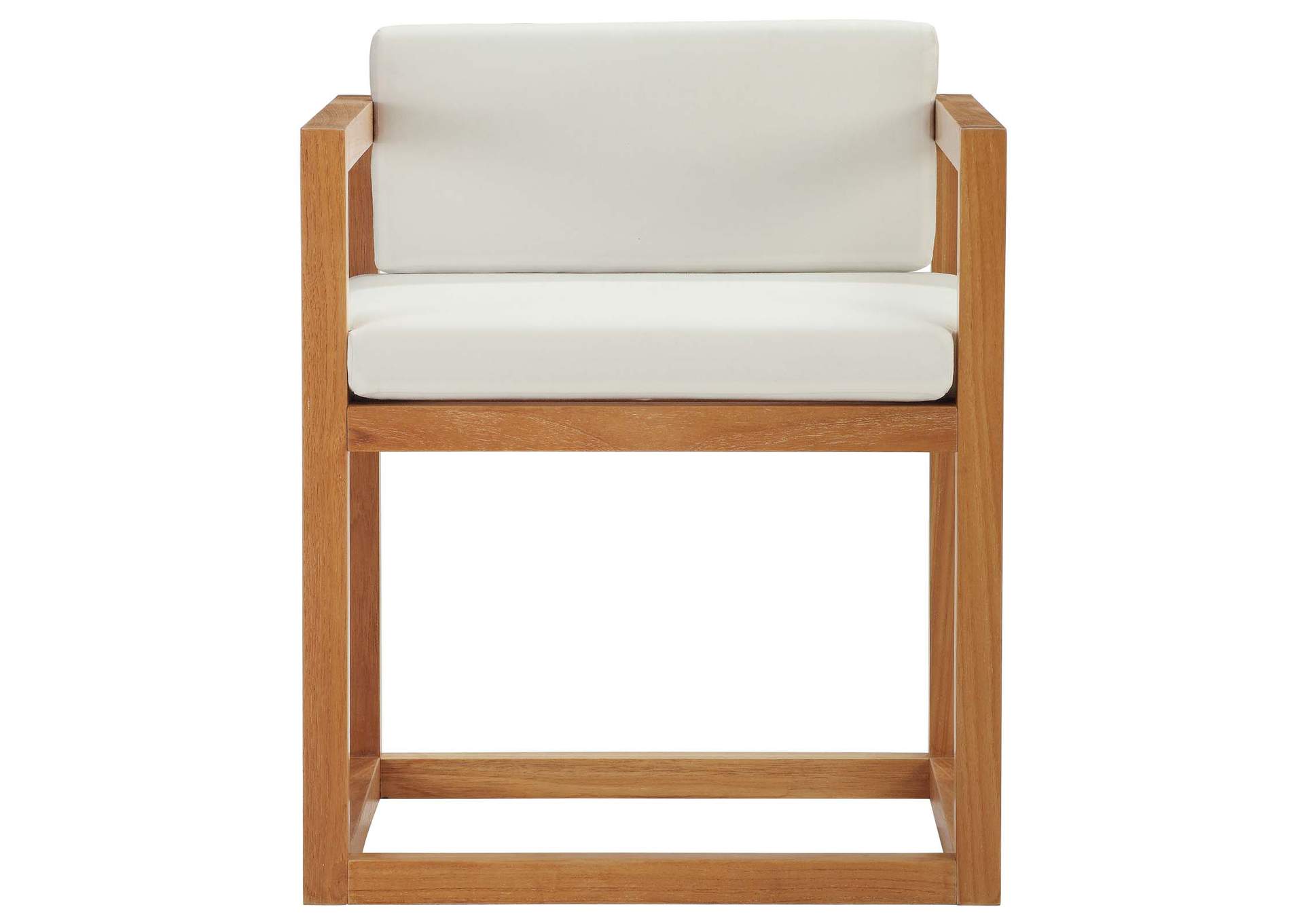 Natural White Newbury Accent Outdoor Patio Premium Grade A Teak Wood Armchair,Modway