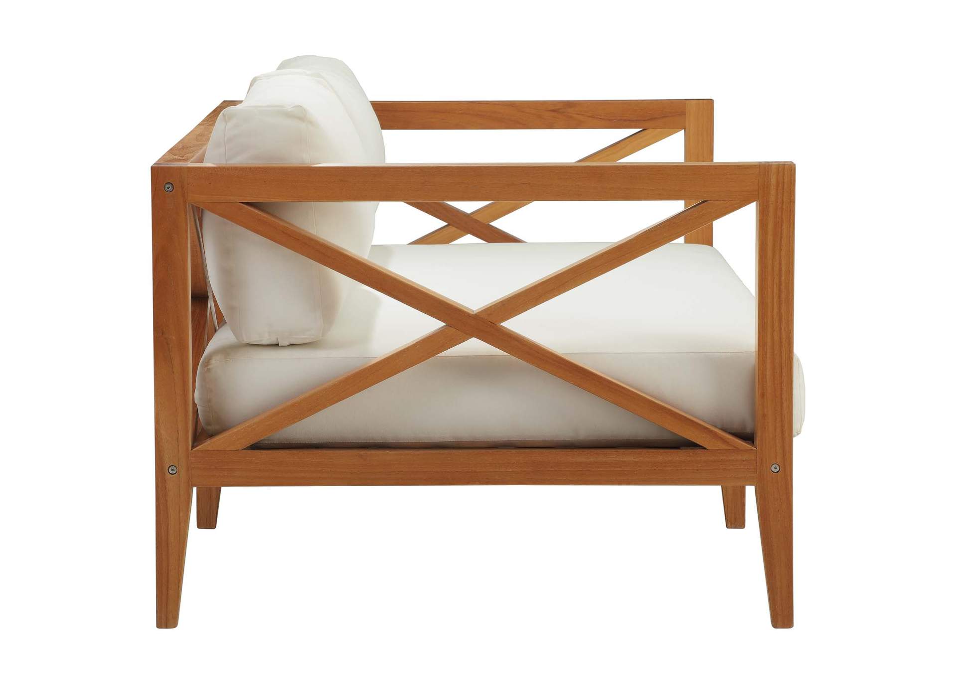 Natural White Northlake Outdoor Patio Premium Grade A Teak Wood Sofa,Modway
