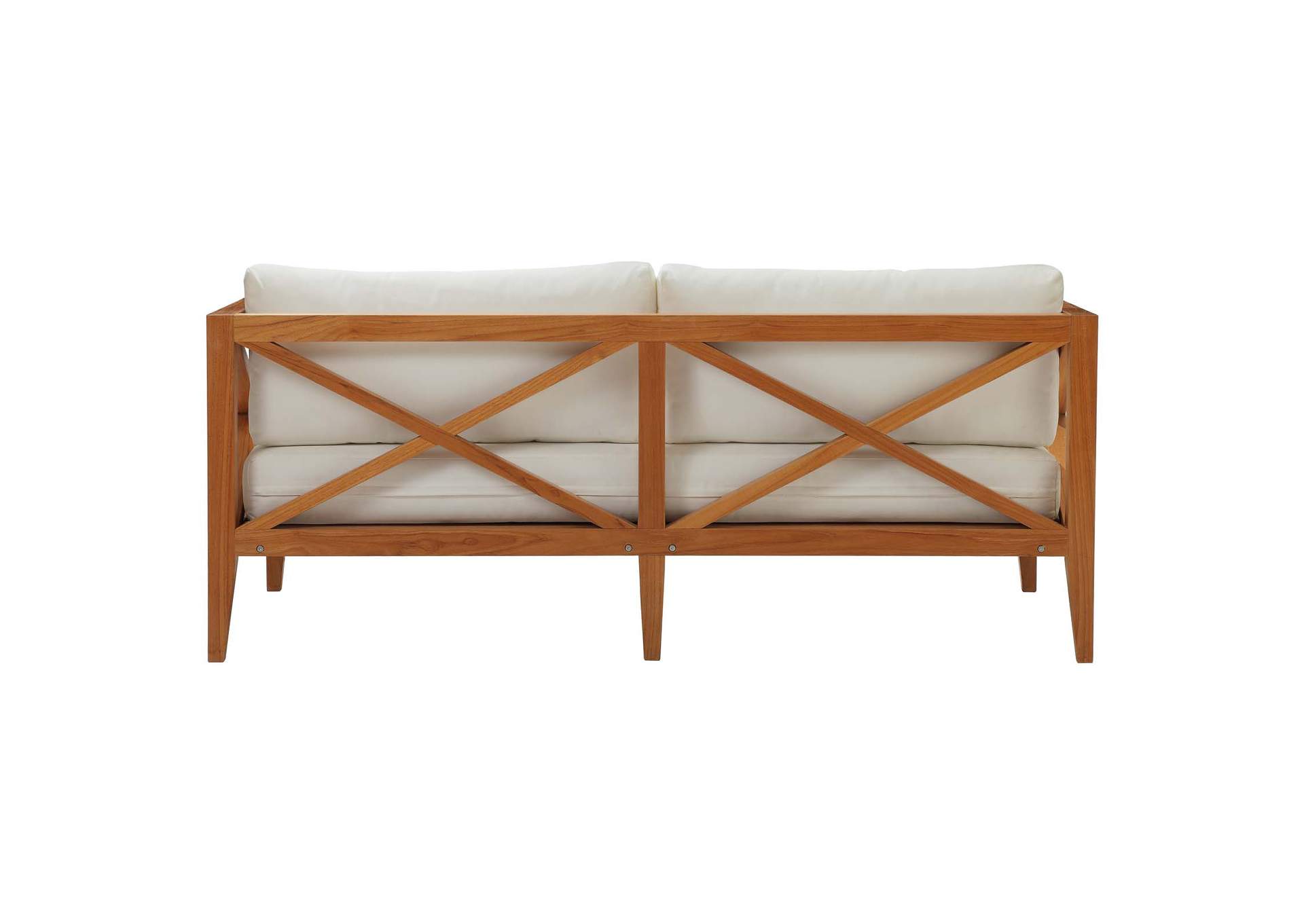 Natural White Northlake Outdoor Patio Premium Grade A Teak Wood Sofa,Modway