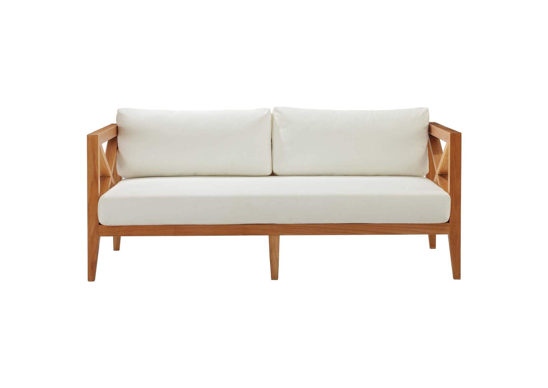 Natural White Northlake Outdoor Patio Premium Grade A Teak Wood Sofa,Modway
