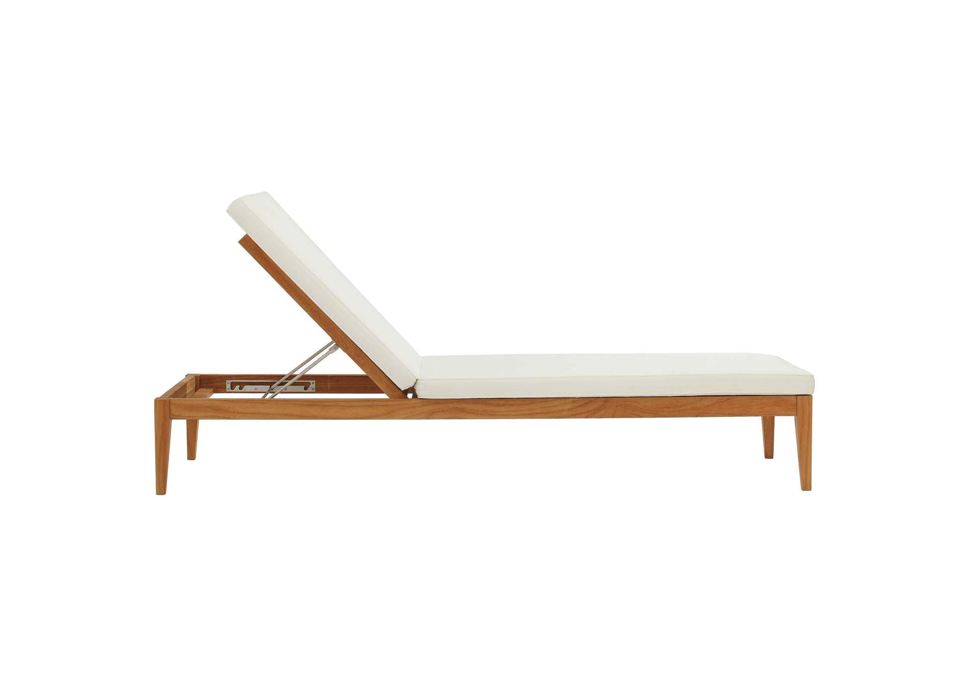 Natural White Northlake Outdoor Patio Premium Grade A Teak Wood Chaise Lounge,Modway