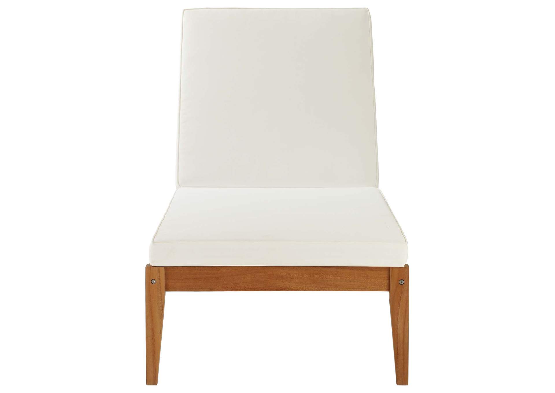 Natural White Northlake Outdoor Patio Premium Grade A Teak Wood Chaise Lounge,Modway