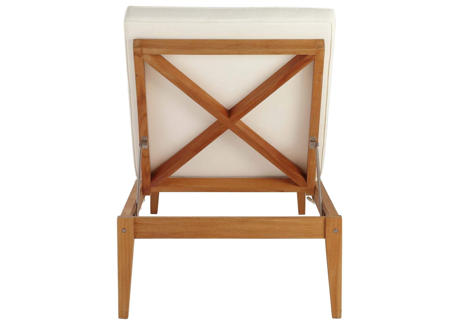 Natural White Northlake Outdoor Patio Premium Grade A Teak Wood Chaise Lounge,Modway