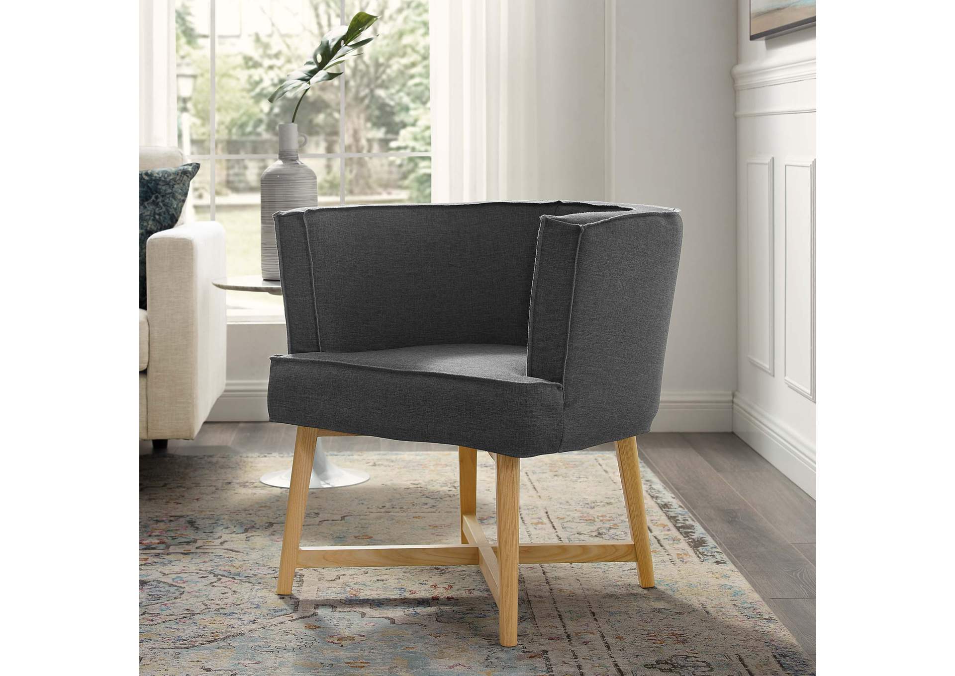 Anders Gray Upholstered Fabric Accent Chair,Modway