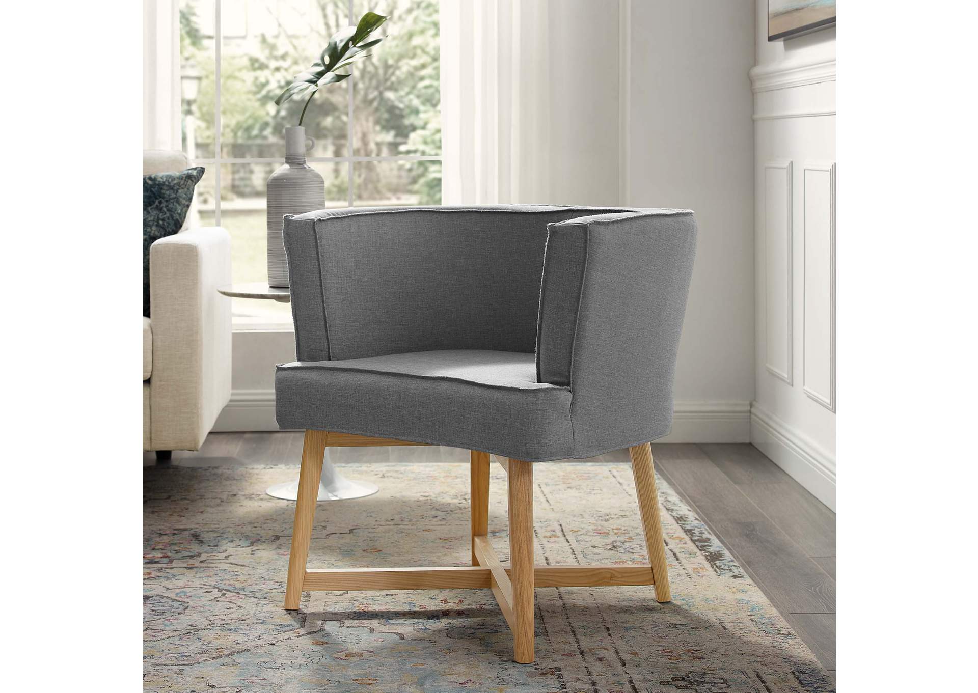 Anders Light Gray Upholstered Fabric Accent Chair,Modway