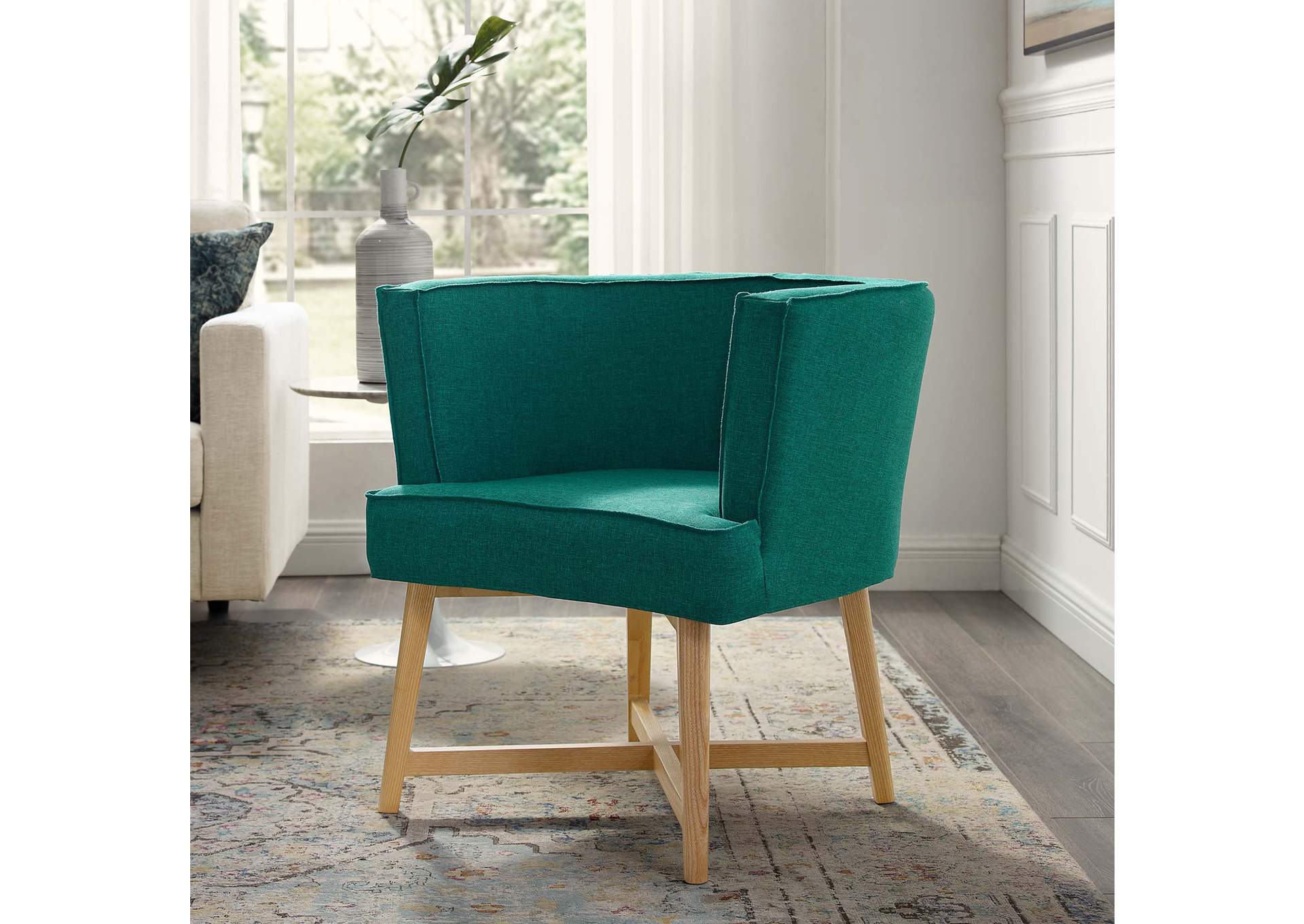 Anders Teal Upholstered Fabric Accent Chair,Modway