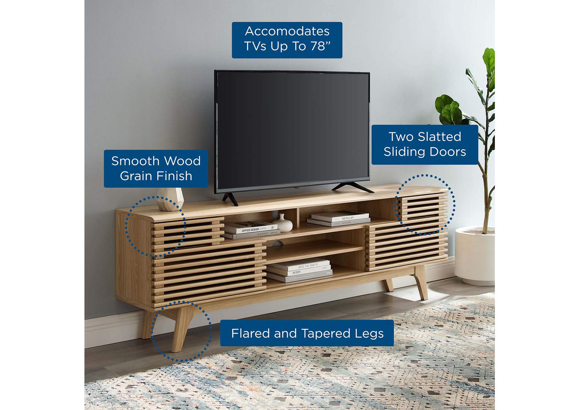 Render 71" Media Console TV Stand,Modway