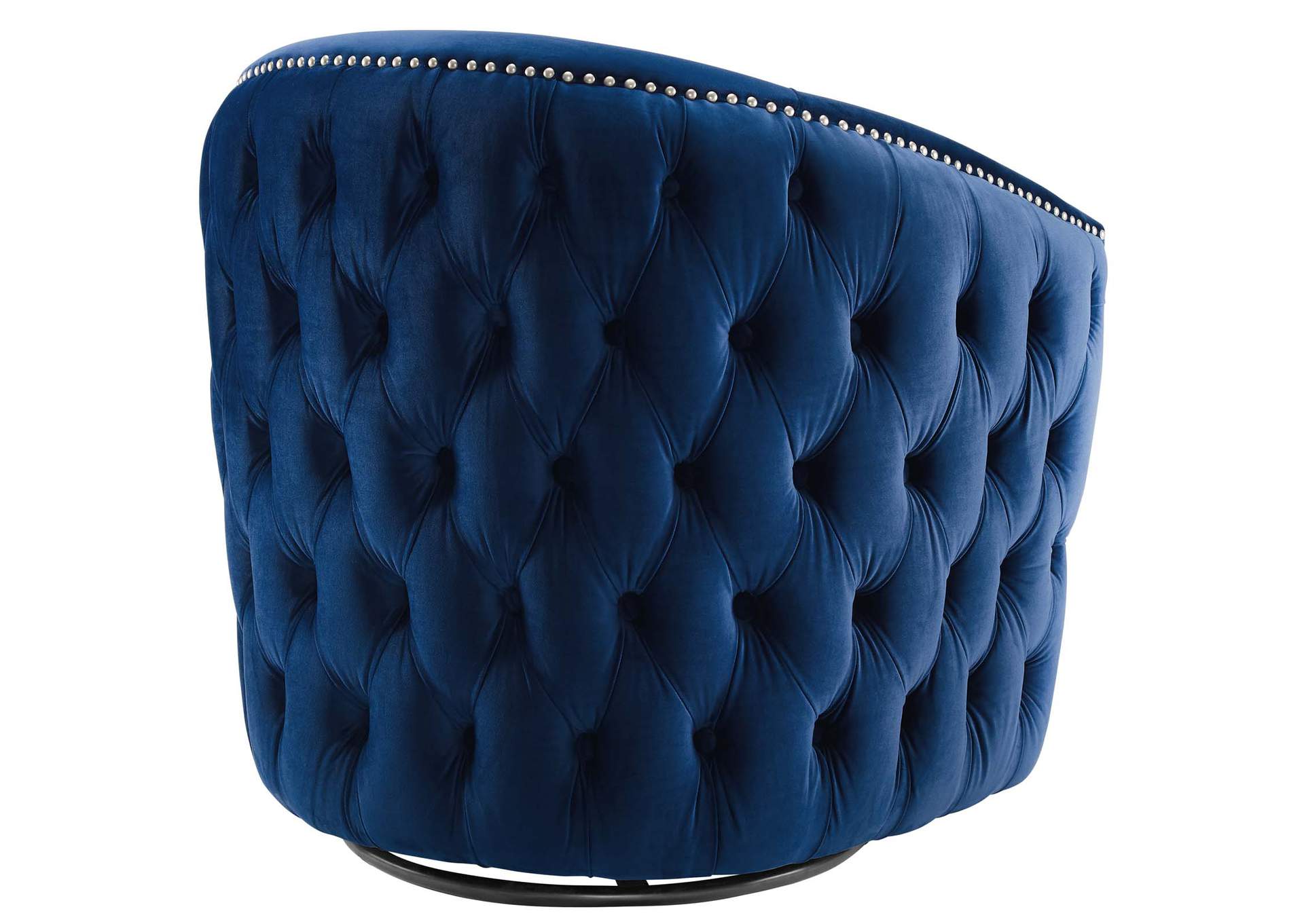 Navy Rogue Swivel Performance Velvet Arm Chair,Modway