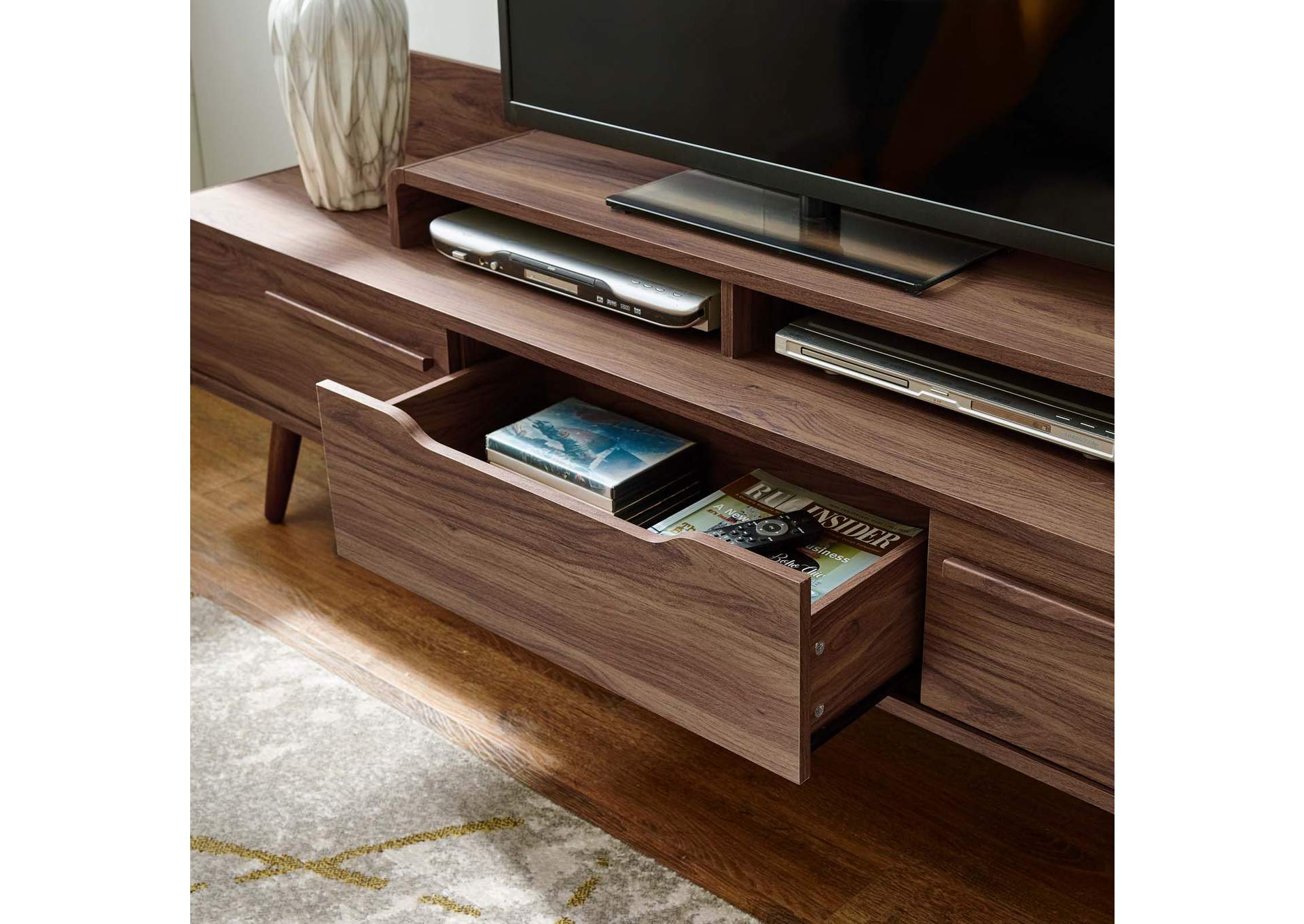 Walnut Omnistand 74" TV Stand,Modway