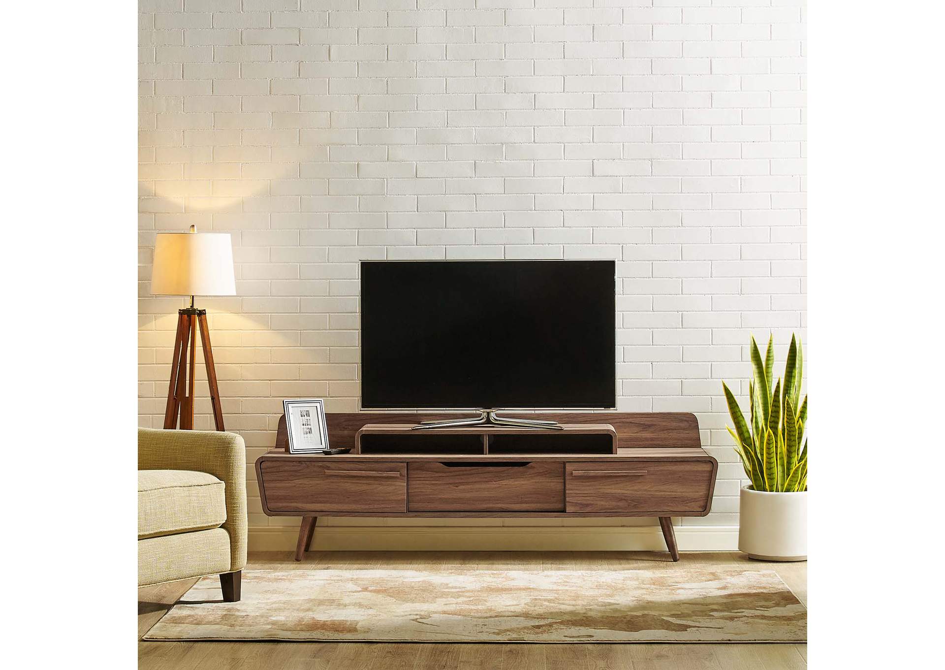 Walnut Omnistand 74" TV Stand,Modway