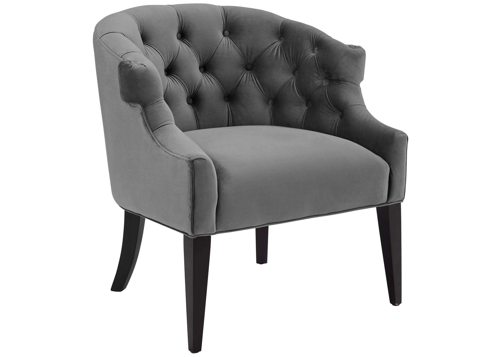 Gray Precept Accent Performance Velvet Arm Chair,Modway