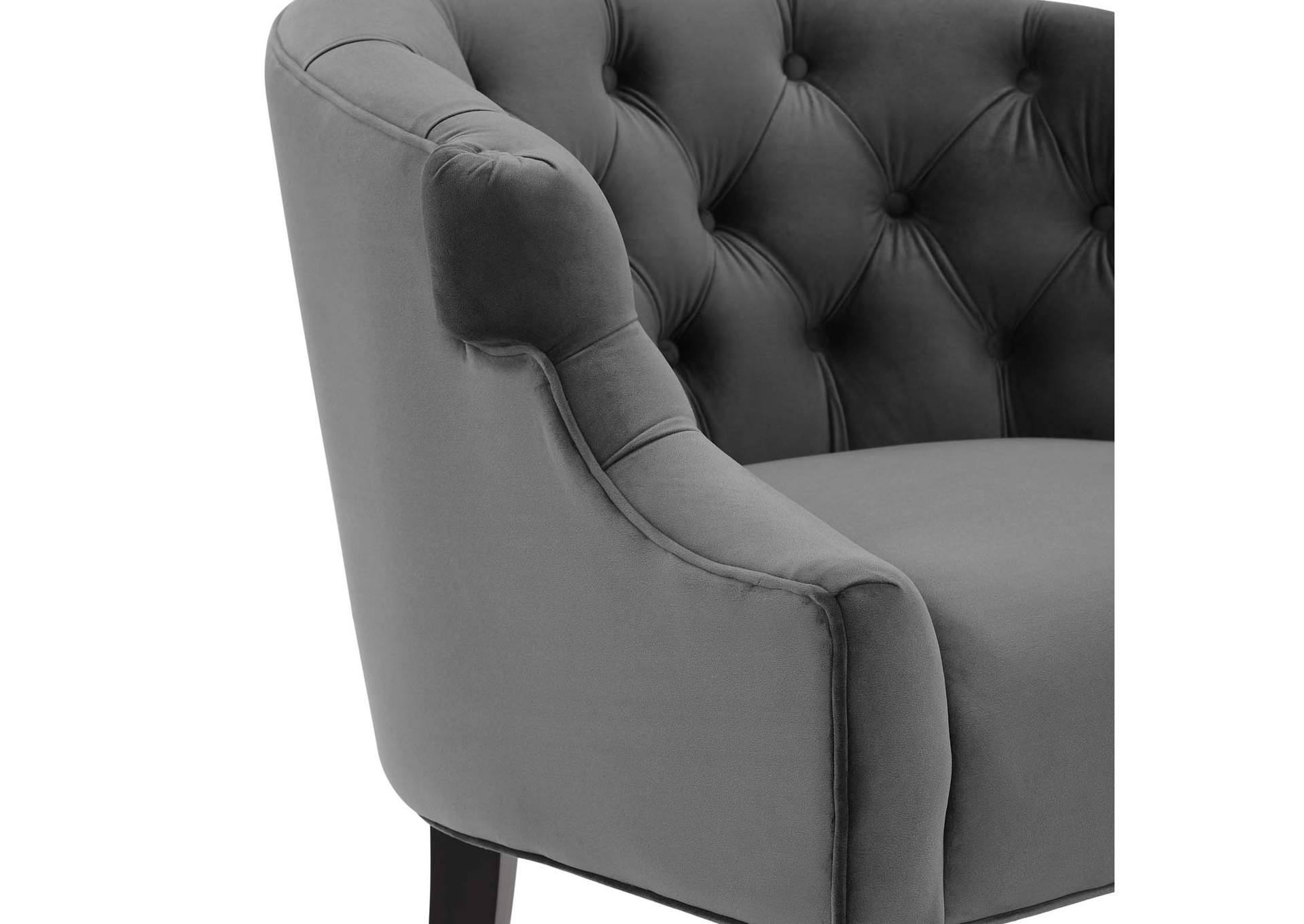 Gray Precept Accent Performance Velvet Arm Chair,Modway