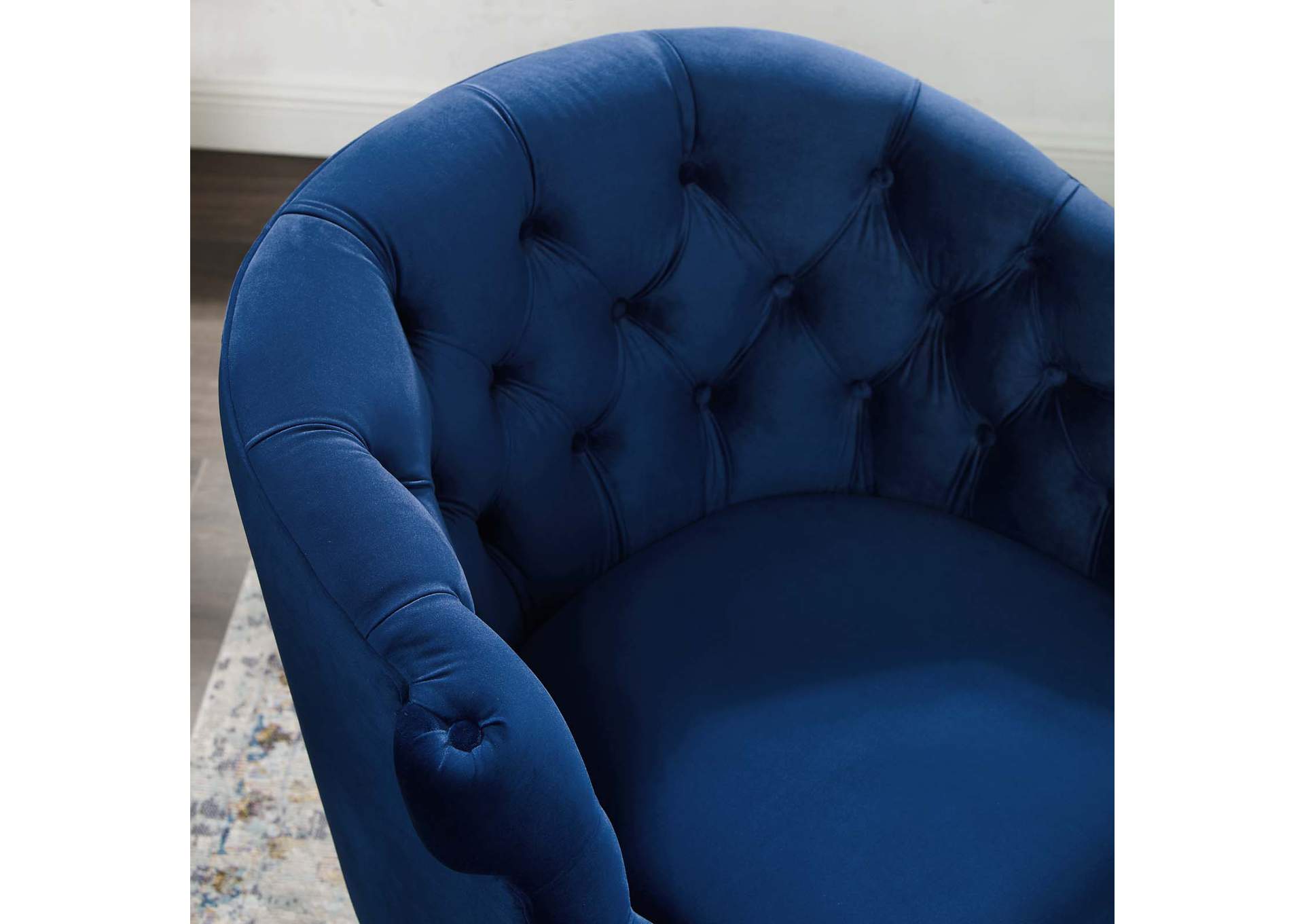 Navy Precept Accent Performance Velvet Arm Chair,Modway