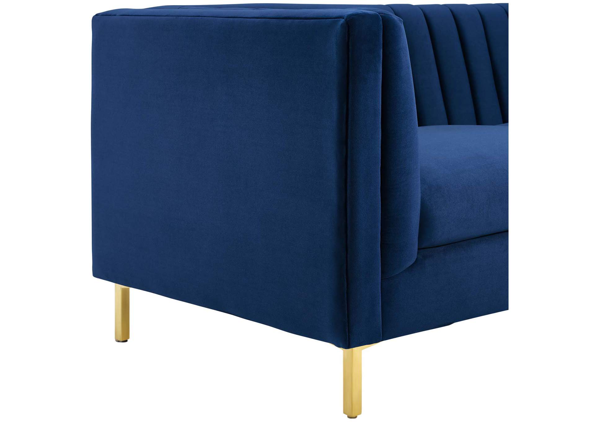 Navy Ingenuity Channel Tufted Performance Velvet Sofa,Modway