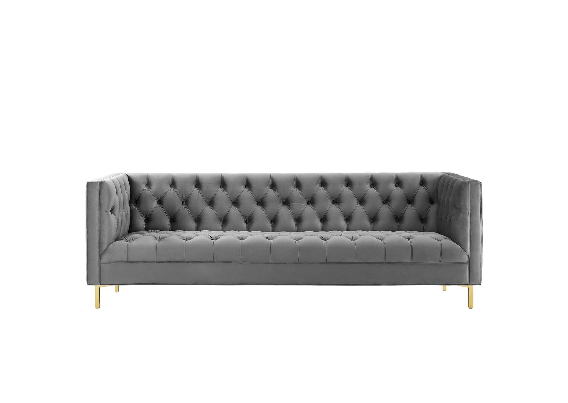 Gray Delight Tufted Button Performance Velvet Sofa,Modway