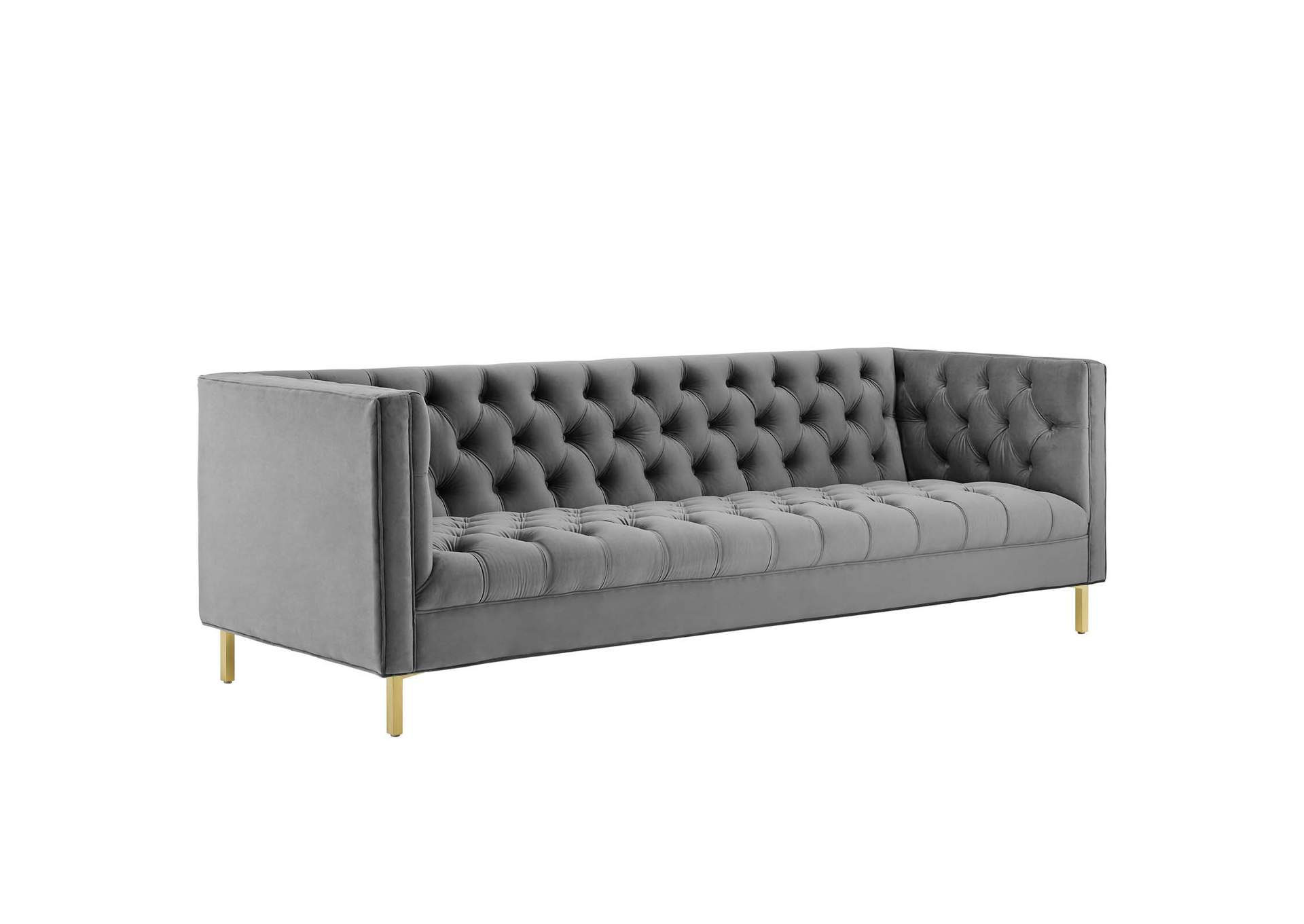Gray Delight Tufted Button Performance Velvet Sofa,Modway