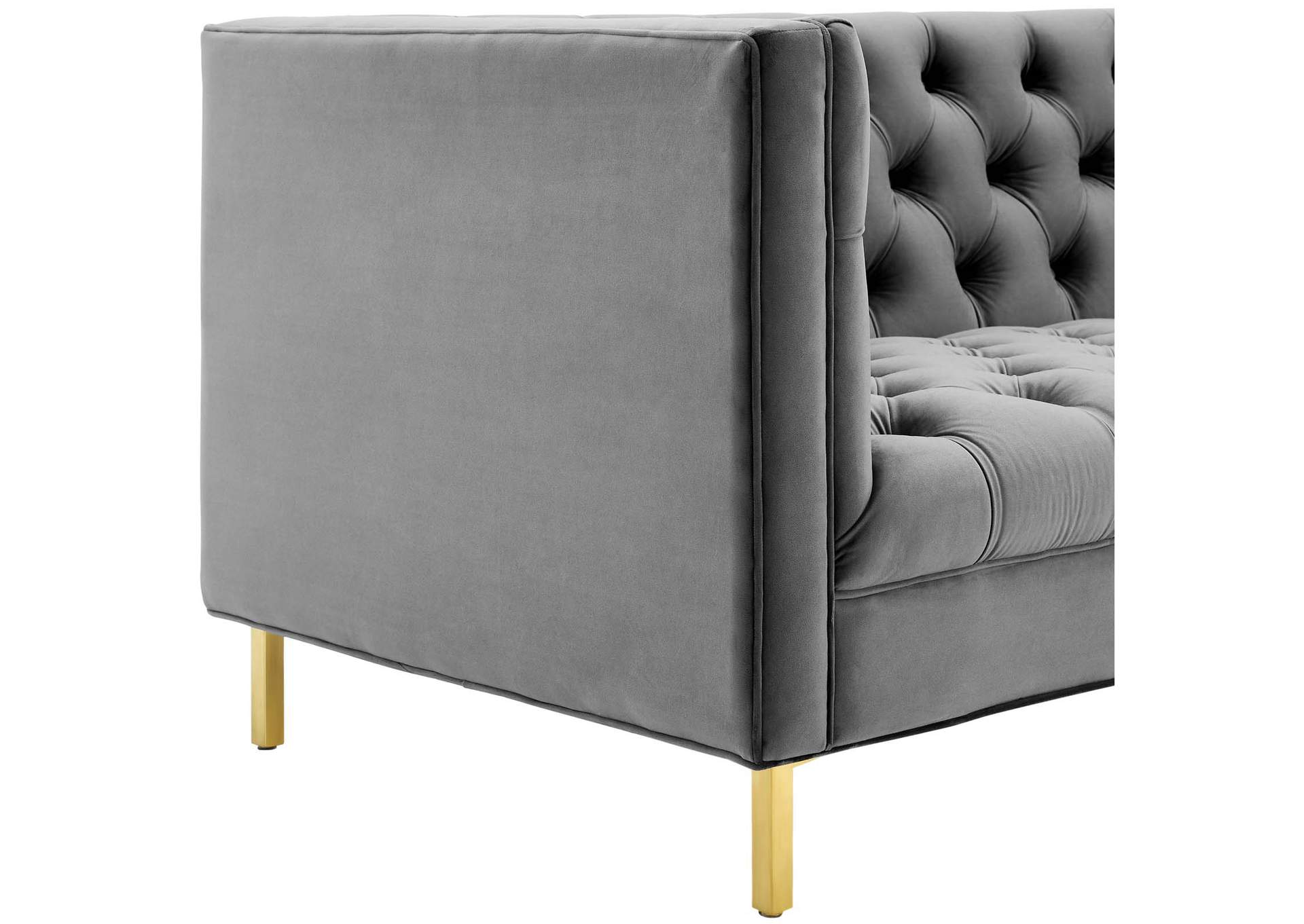 Gray Delight Tufted Button Performance Velvet Sofa,Modway
