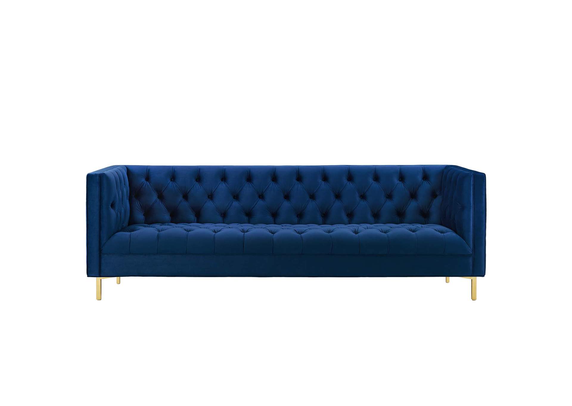 Navy Delight Tufted Button Performance Velvet Sofa,Modway