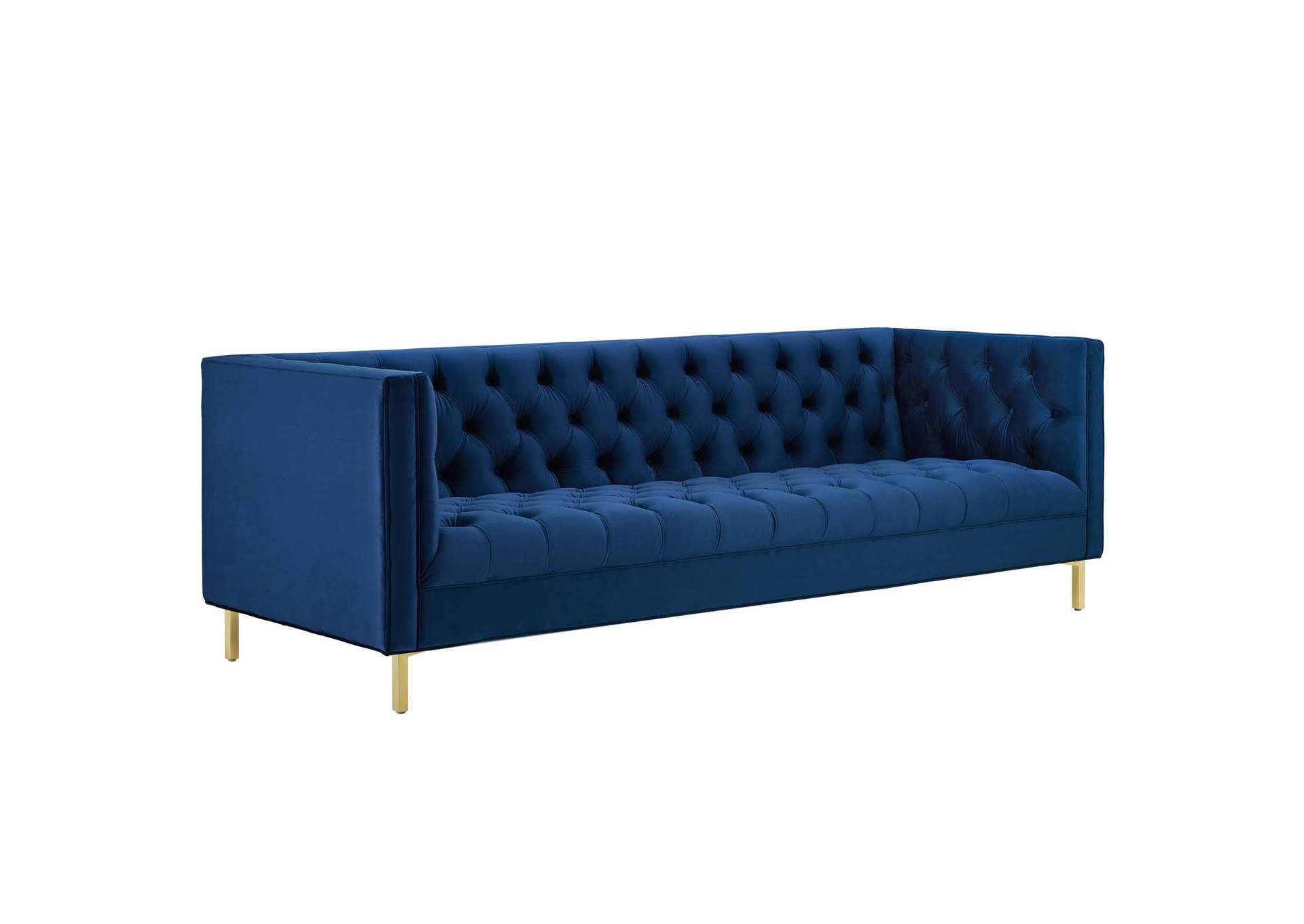Navy Delight Tufted Button Performance Velvet Sofa,Modway