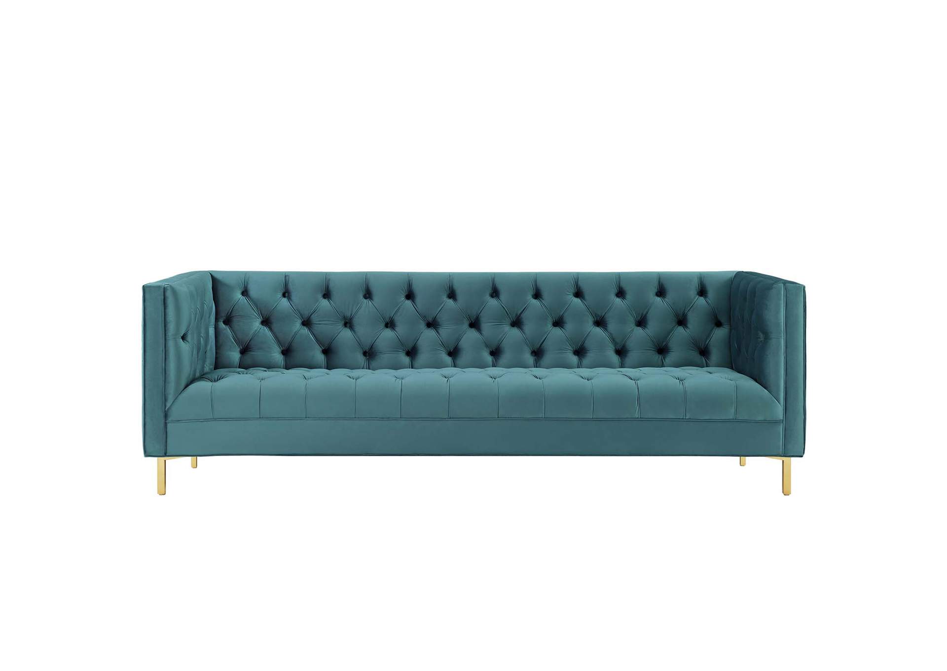 Sea Blue Delight Tufted Button Performance Velvet Sofa,Modway