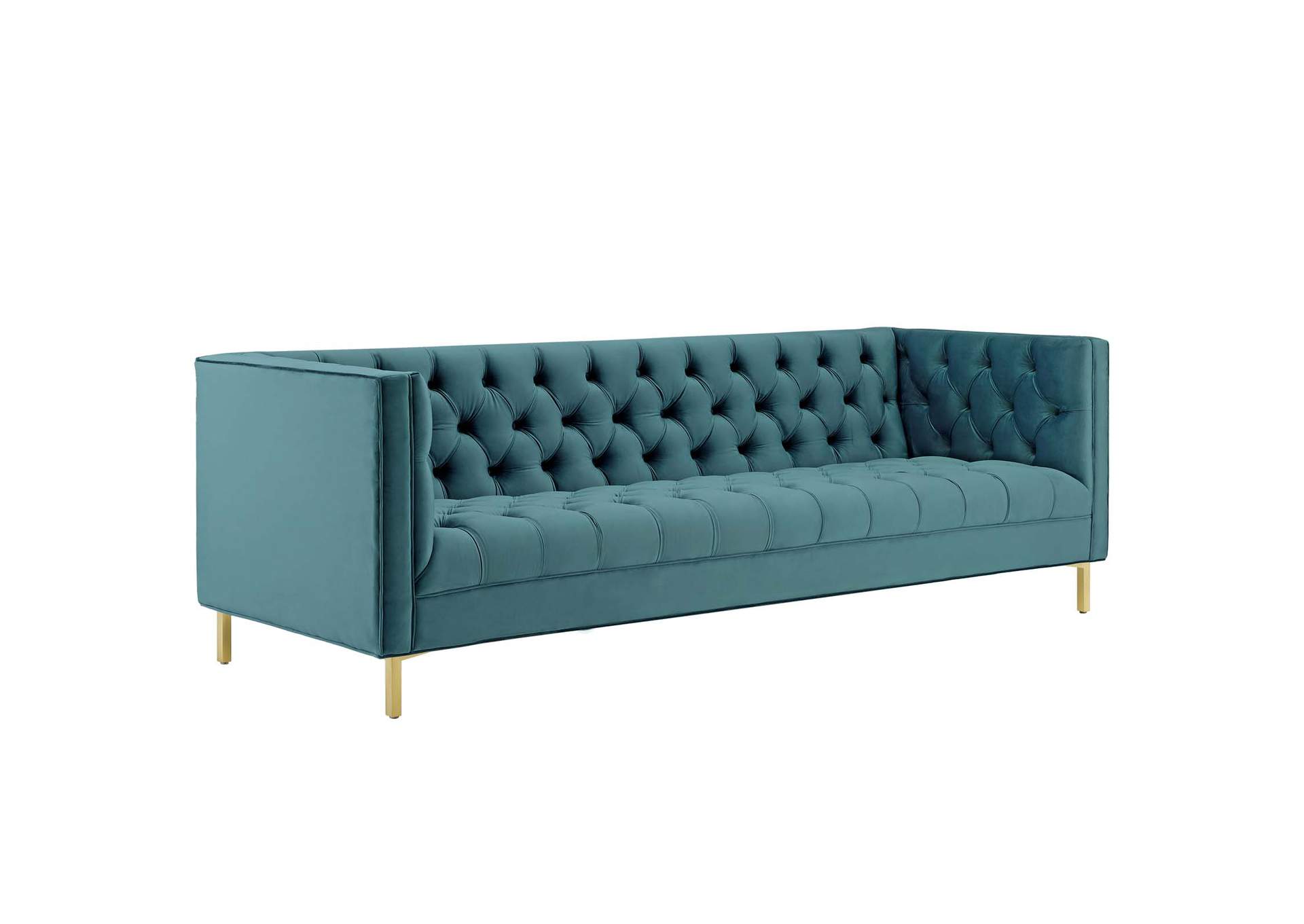 Sea Blue Delight Tufted Button Performance Velvet Sofa,Modway