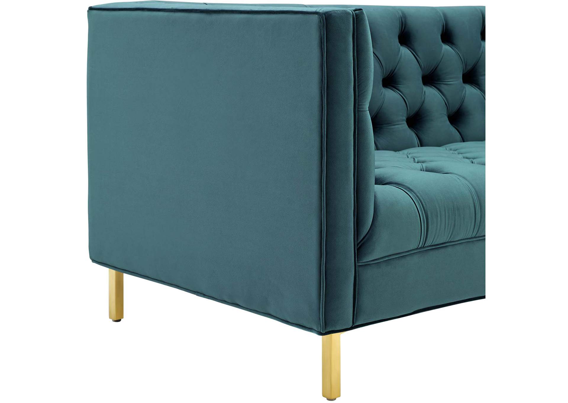 Sea Blue Delight Tufted Button Performance Velvet Sofa,Modway