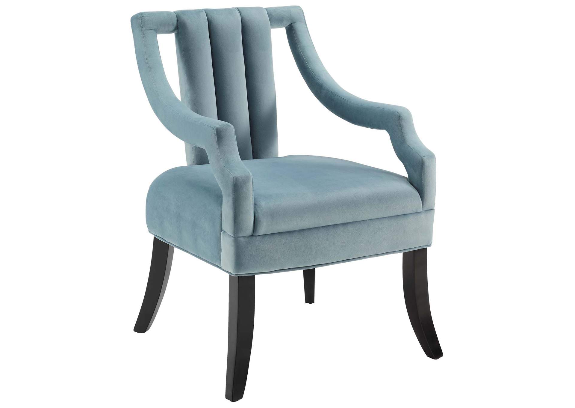 Light Blue Harken Performance Velvet Accent Chair,Modway