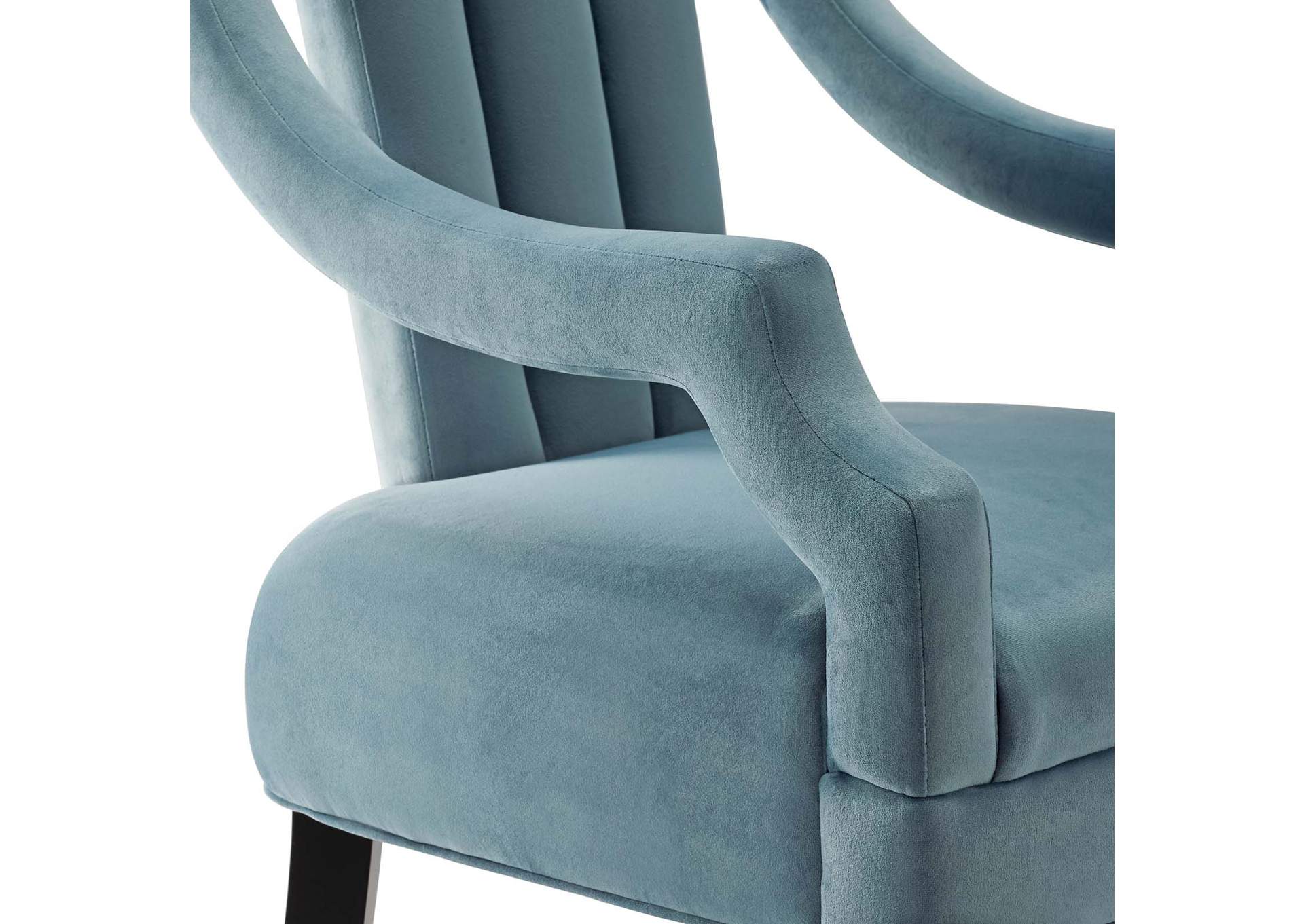 Light Blue Harken Performance Velvet Accent Chair,Modway