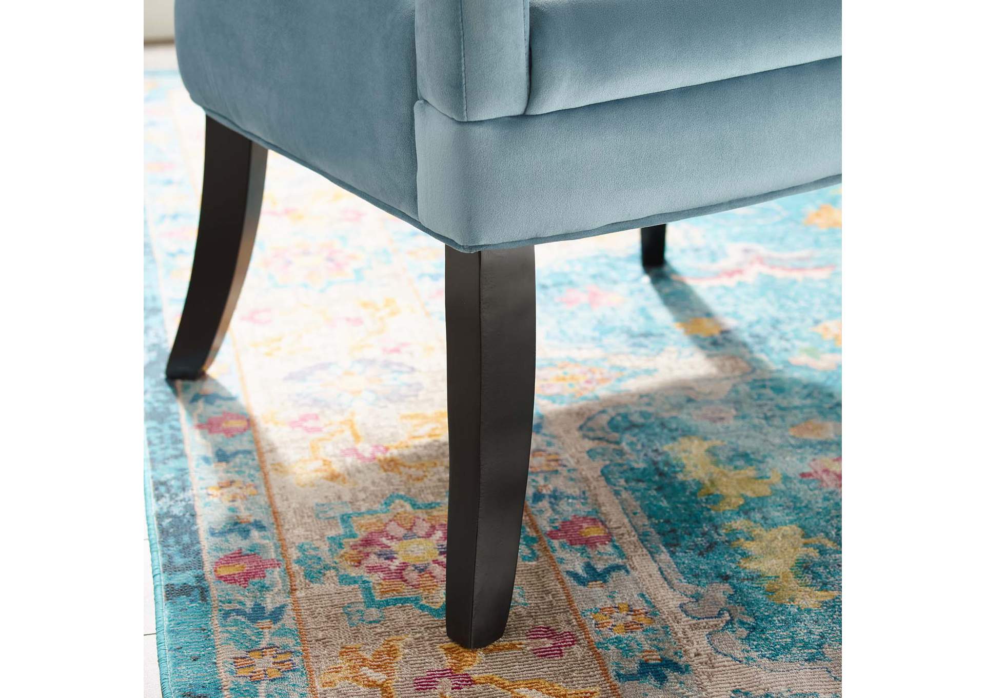 Light Blue Harken Performance Velvet Accent Chair,Modway