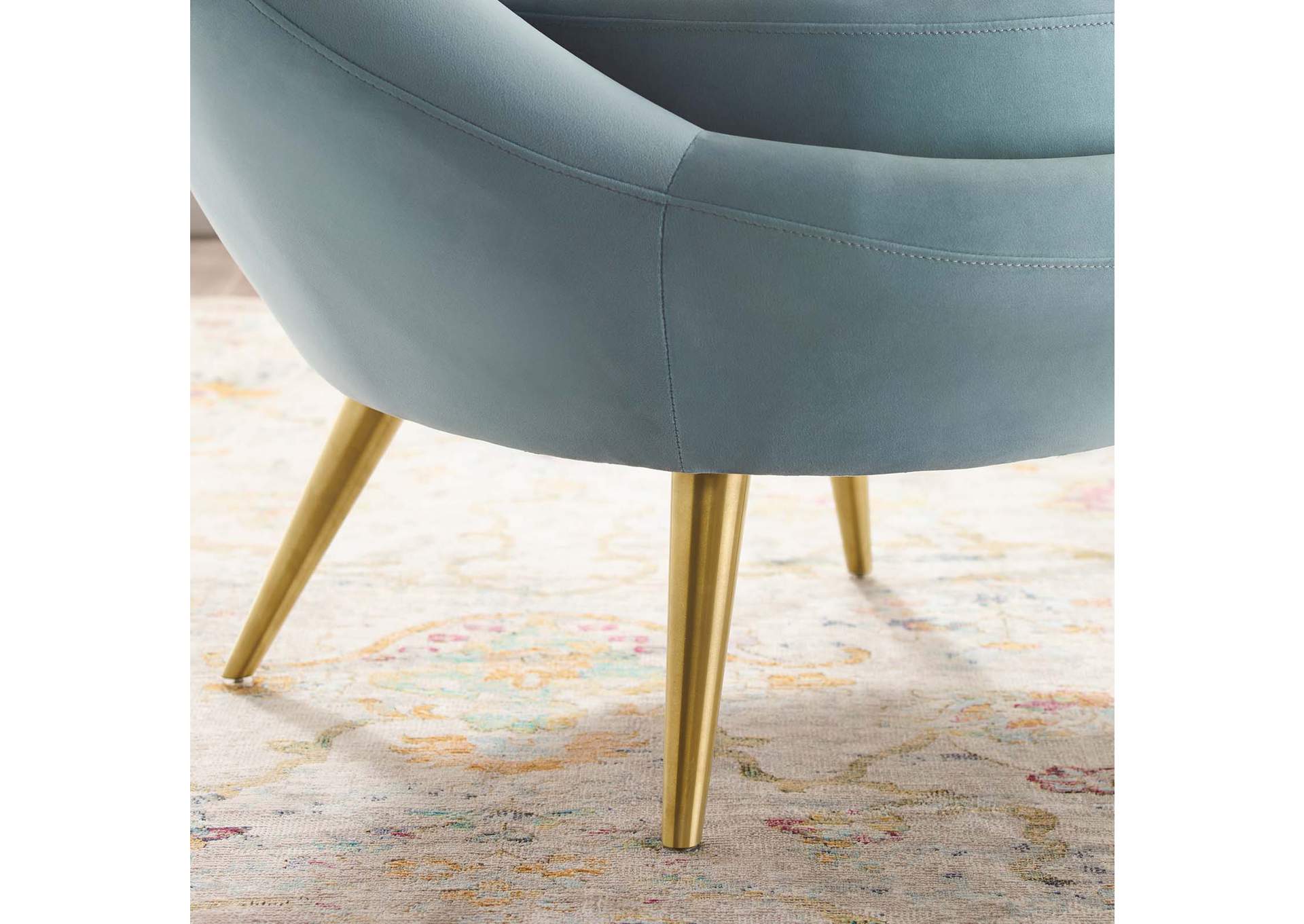 Light Blue Circuit Performance Velvet Accent Chair,Modway