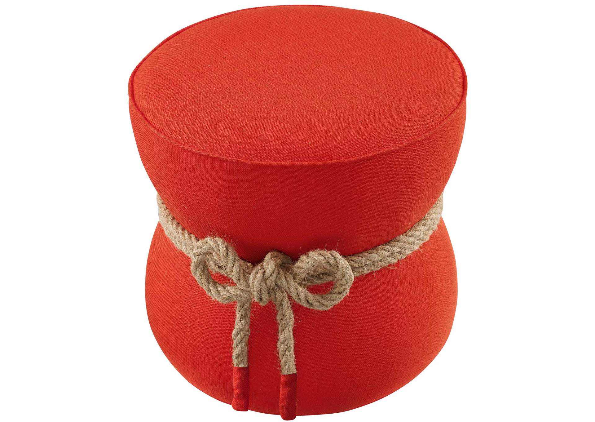 Atomic Red Beat Nautical Rope Upholstered Fabric Ottoman,Modway