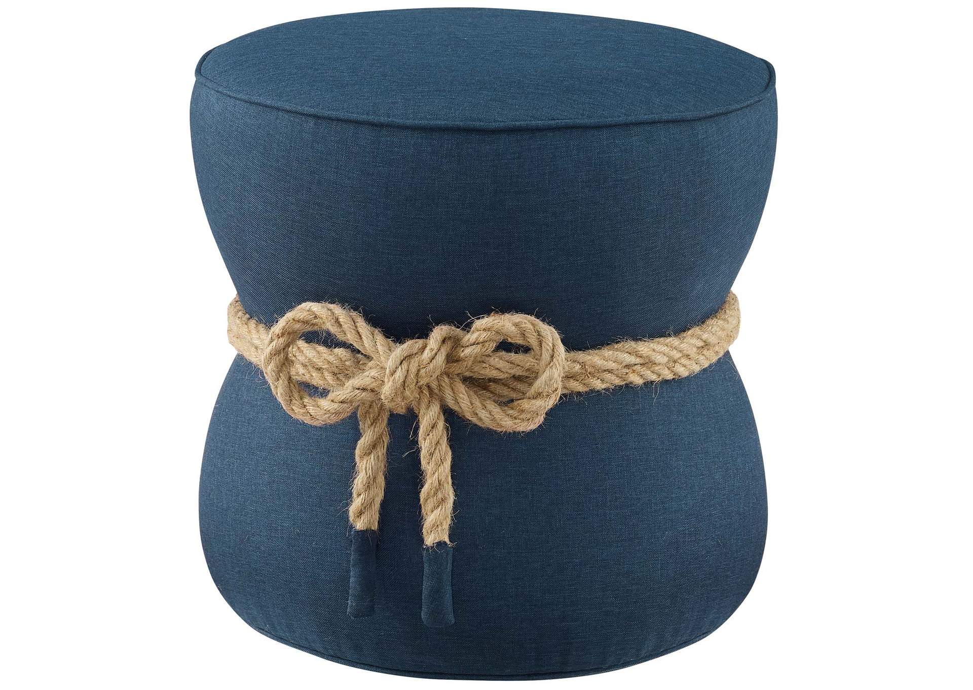 Blue Beat Nautical Rope Upholstered Fabric Ottoman,Modway