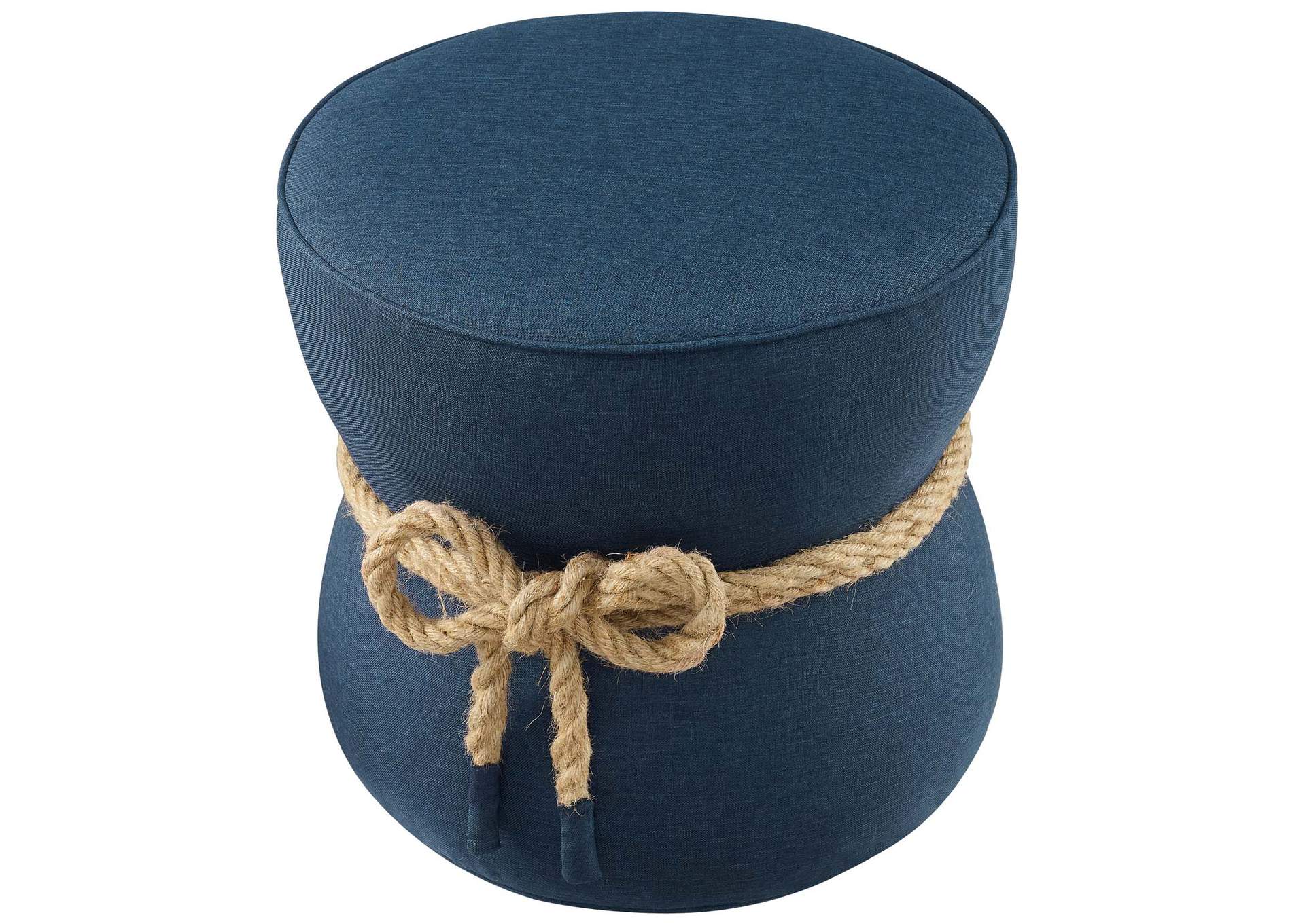 Blue Beat Nautical Rope Upholstered Fabric Ottoman,Modway