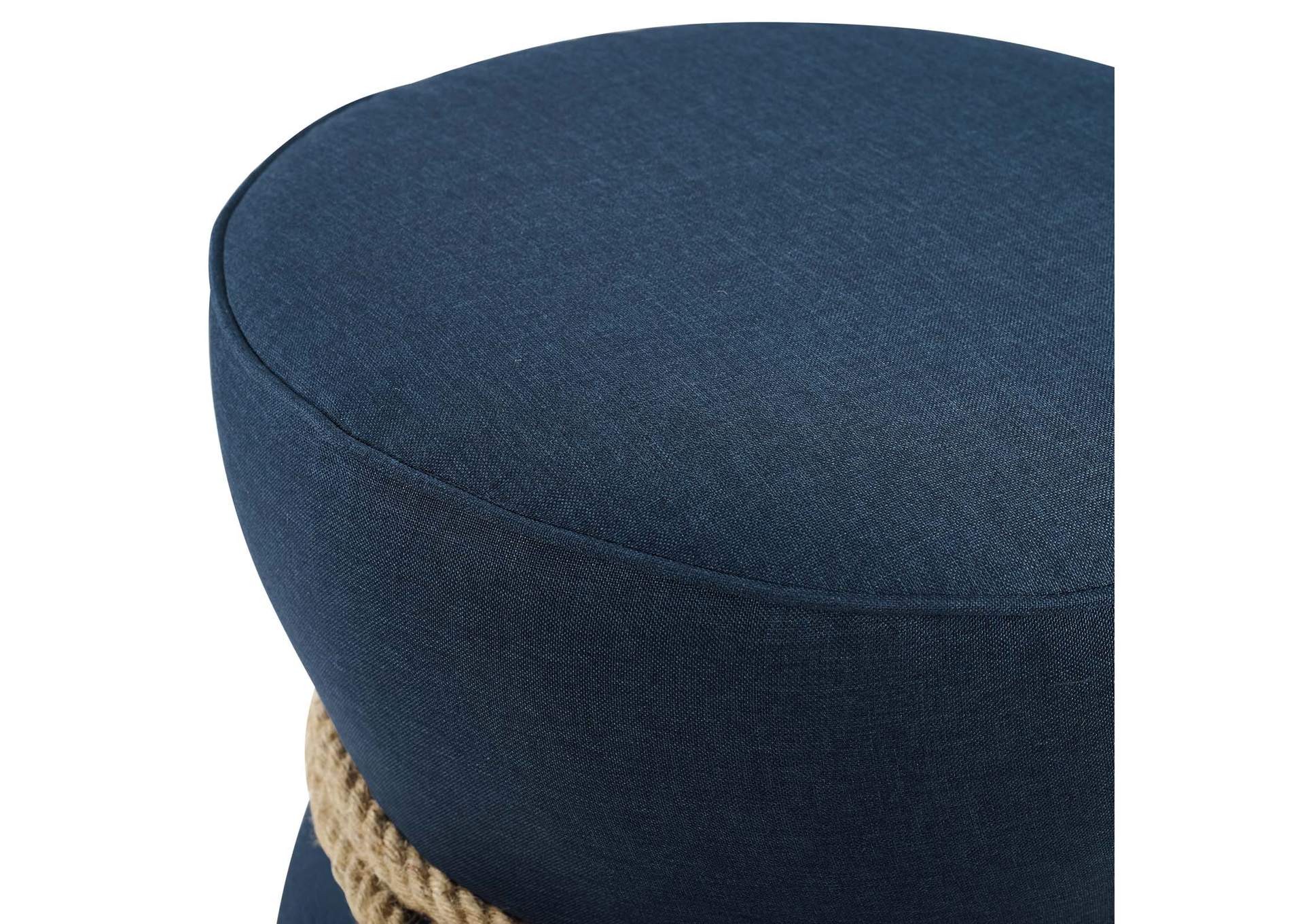 Blue Beat Nautical Rope Upholstered Fabric Ottoman,Modway