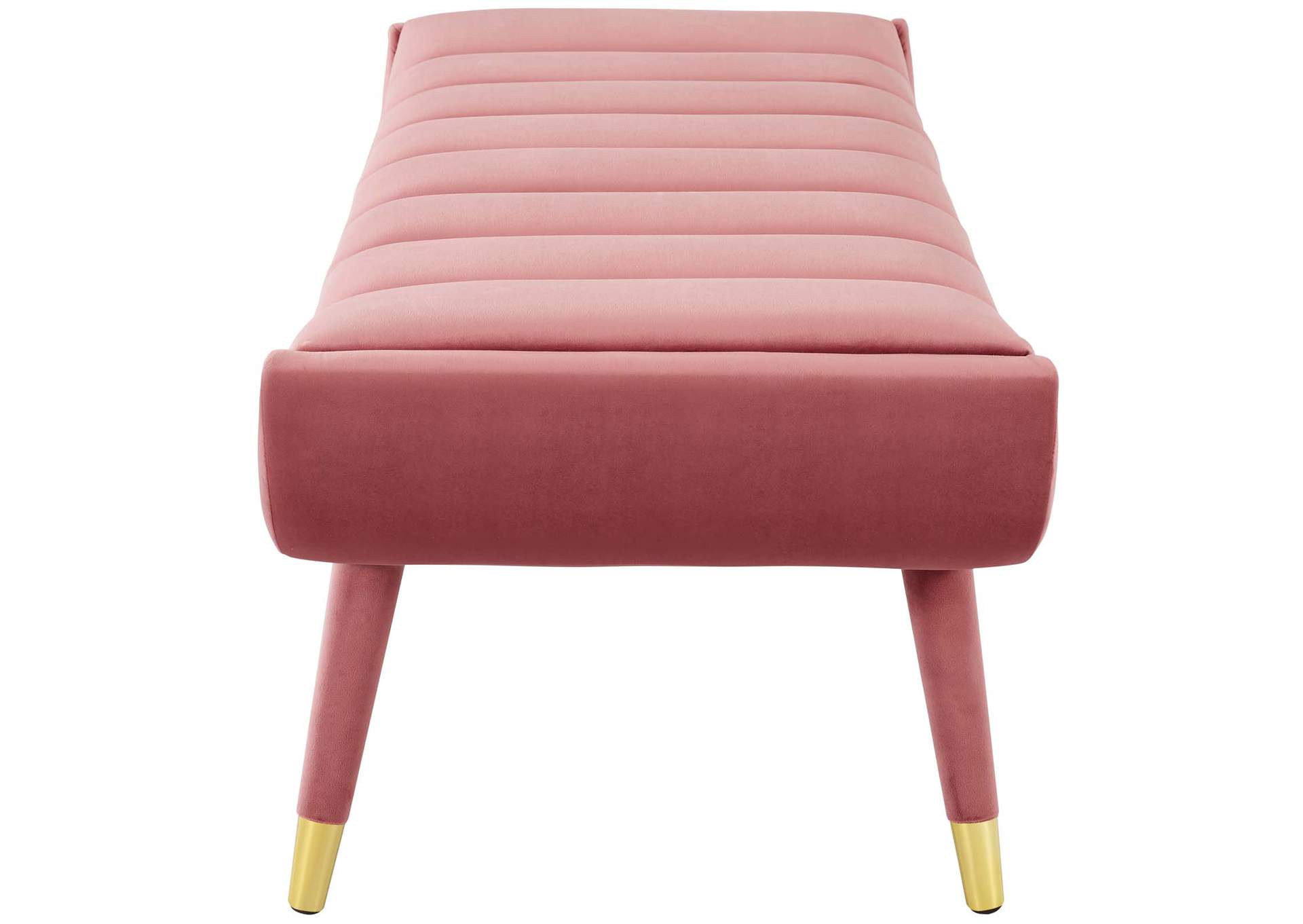 Dusty Rose Guess Channel Tufted Performance Velvet Accent Bench,Modway