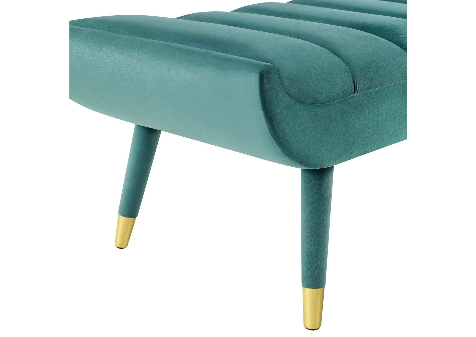 Teal Guess Channel Tufted Performance Velvet Accent Bench,Modway